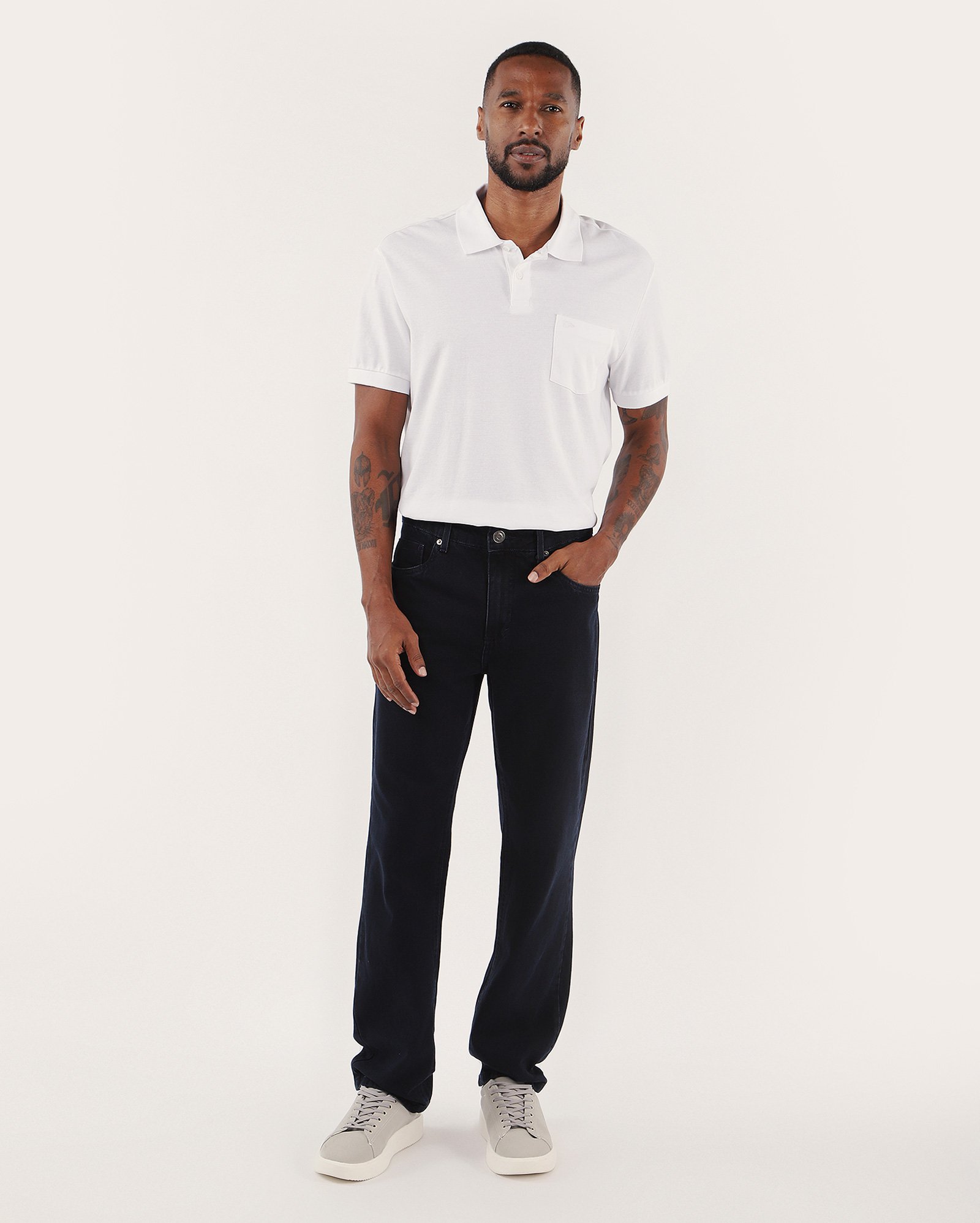 Calça jeans masculina reta denim escuro | Pool Jeans