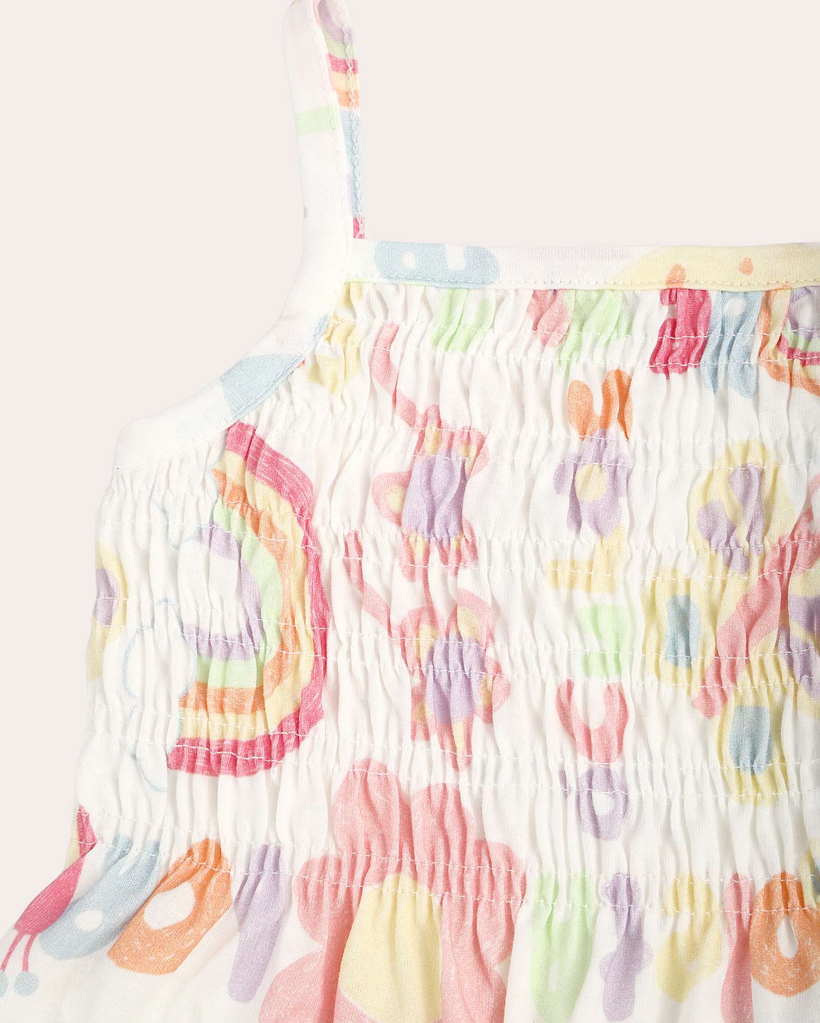 Vestido infantil sorvetes e arco-íris com lastex 1-4A branco | Pool Kids