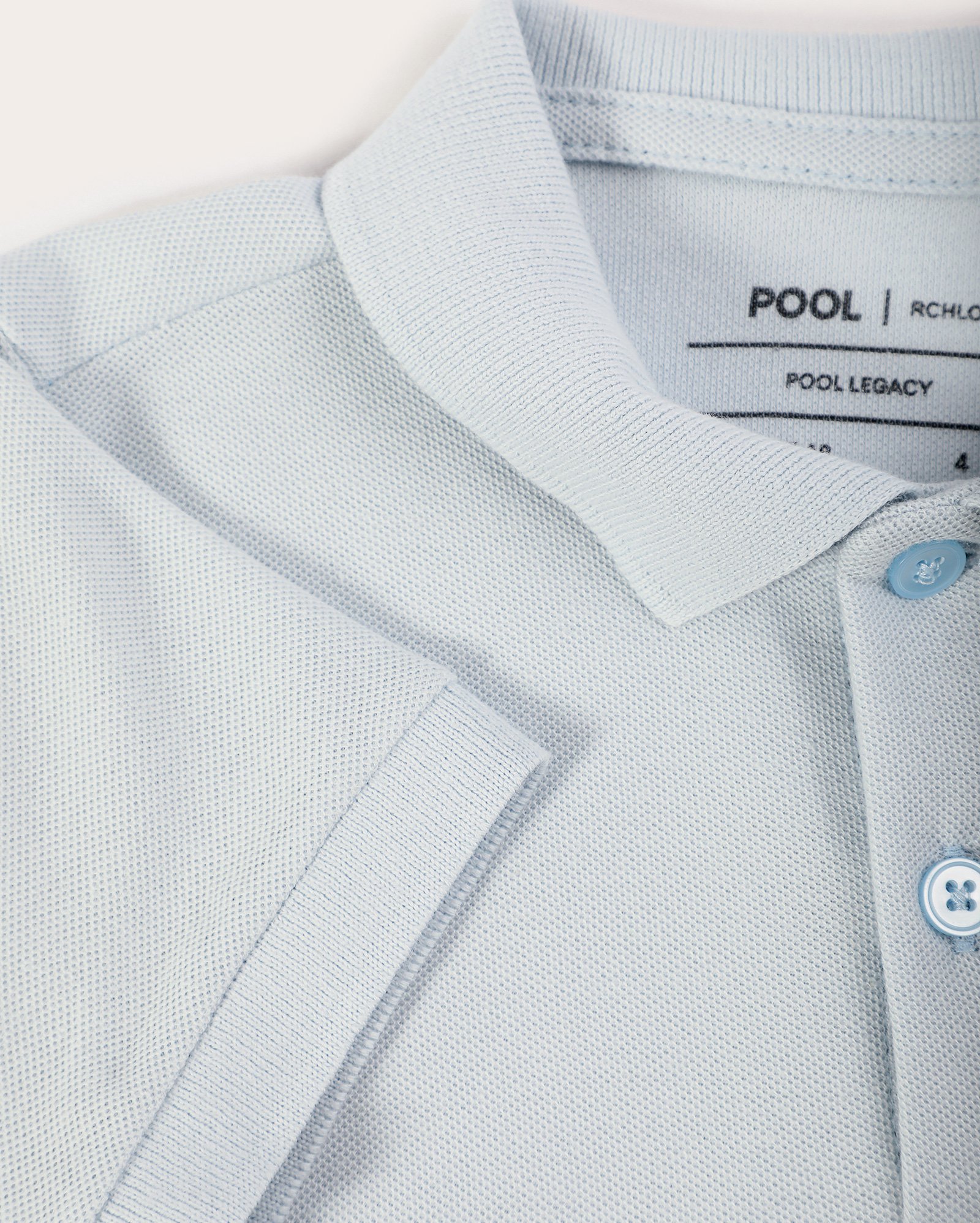 Camisa polo infantil Pool Legacy lisa 4-10A - Azul Claro