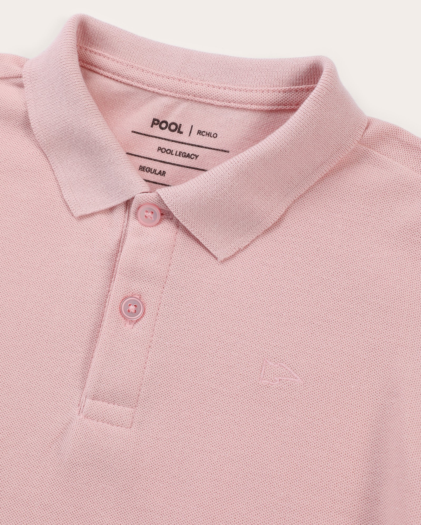 Camisa polo infantil Pool Legacy lisa 4-10A - Rosa Claro