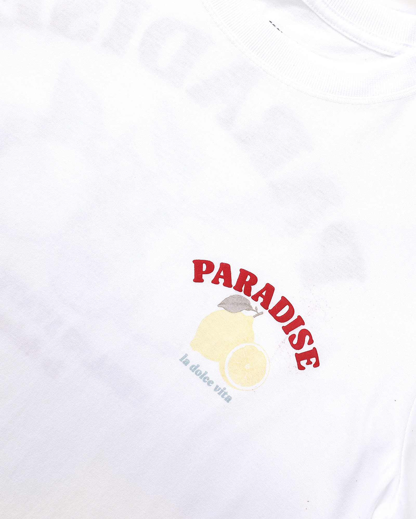 Camiseta juvenil alongada paradise branca