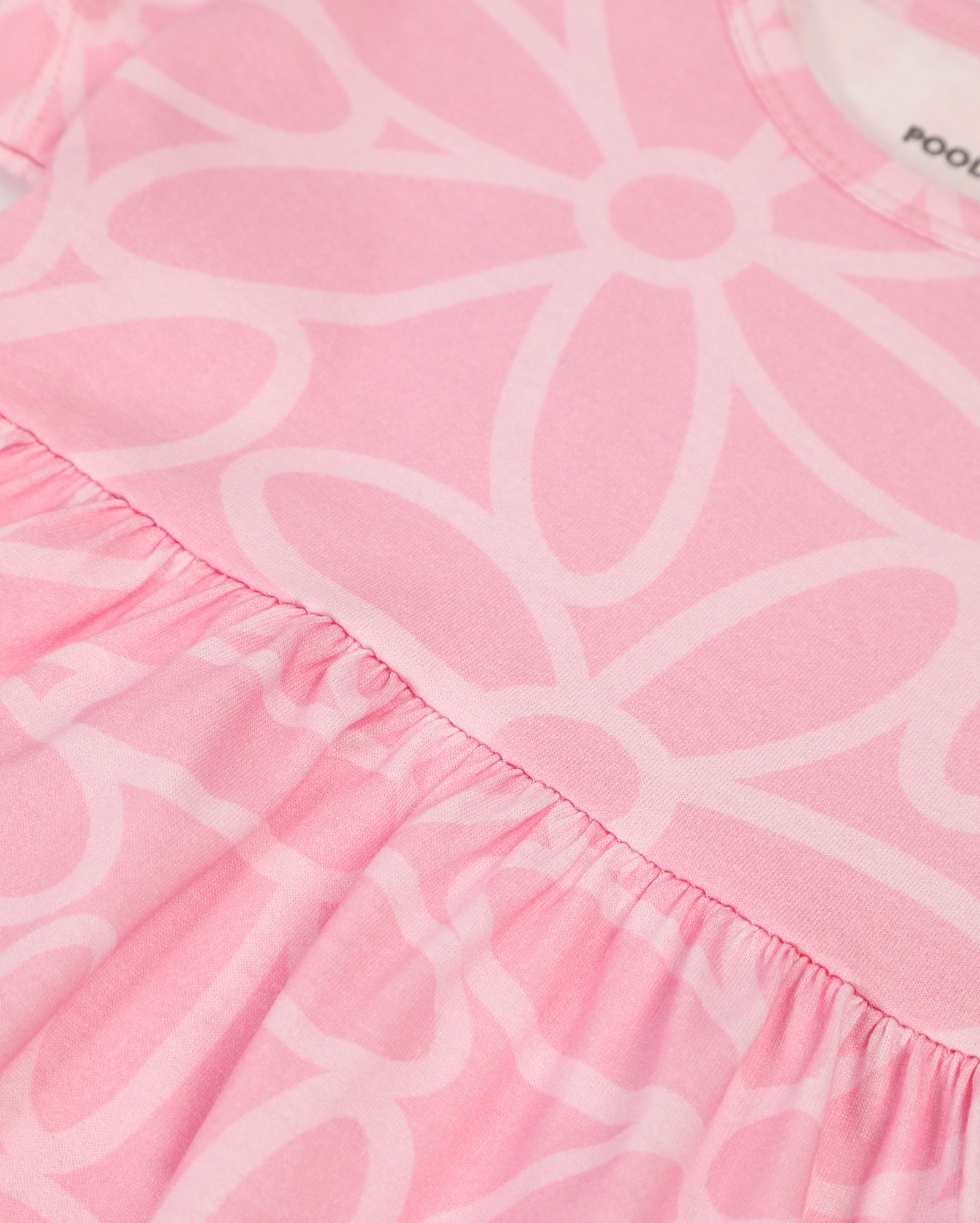 Vestido infantil evasê floral 1-4A rosa