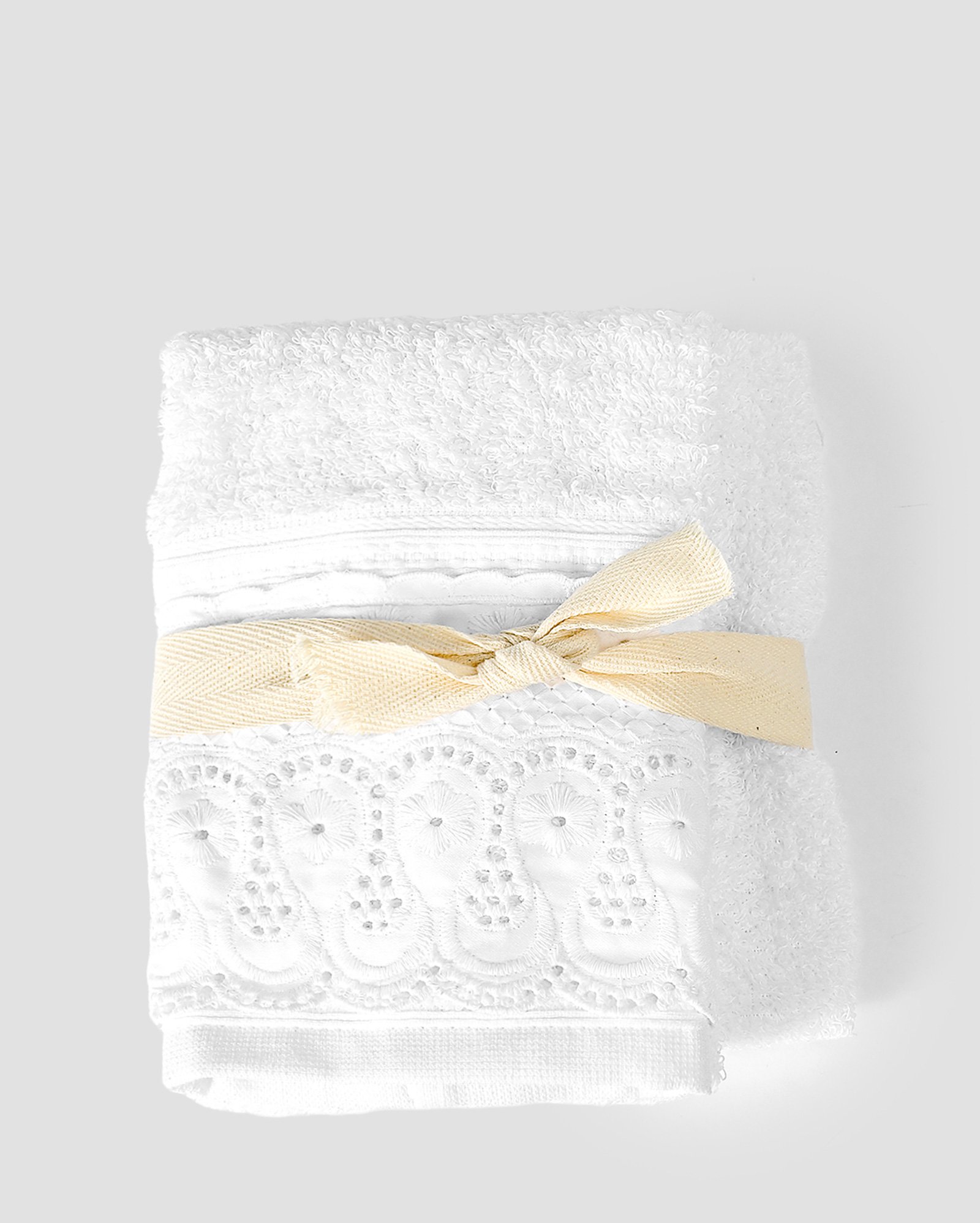 Kit toalha de lavabo 2 peças laise branca | Casa Riachuelo
