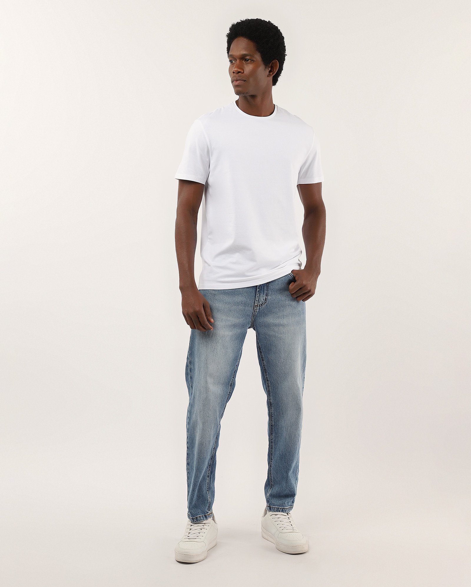 Camiseta masculina básica Essencial Slim - Branco