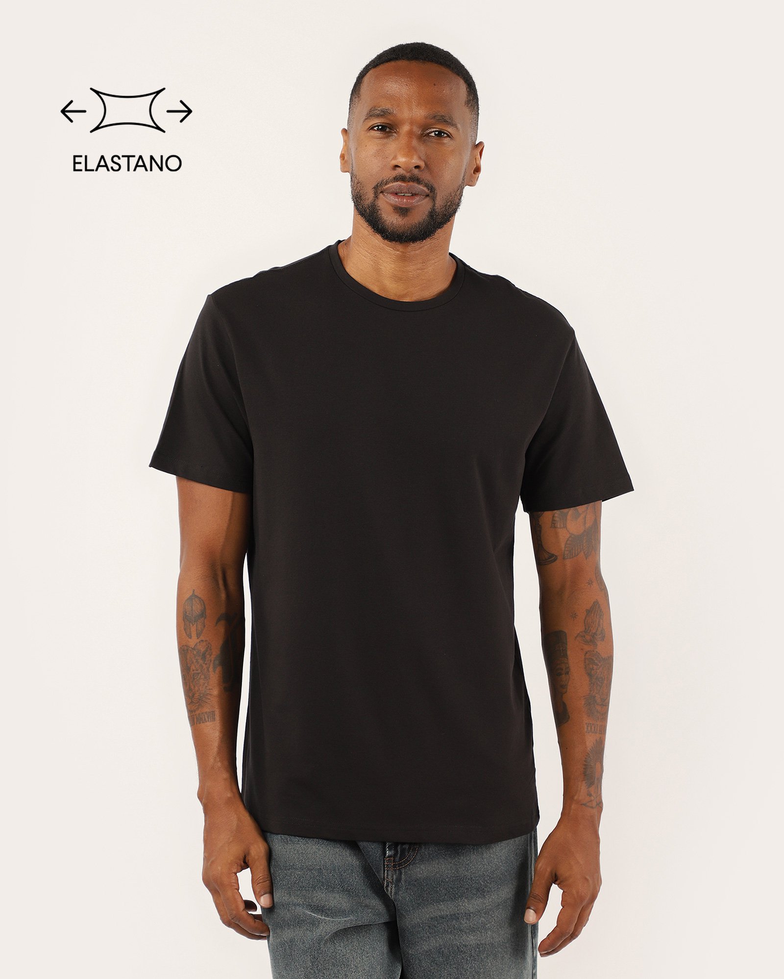 Camiseta masculina Essencial Slim - Preto