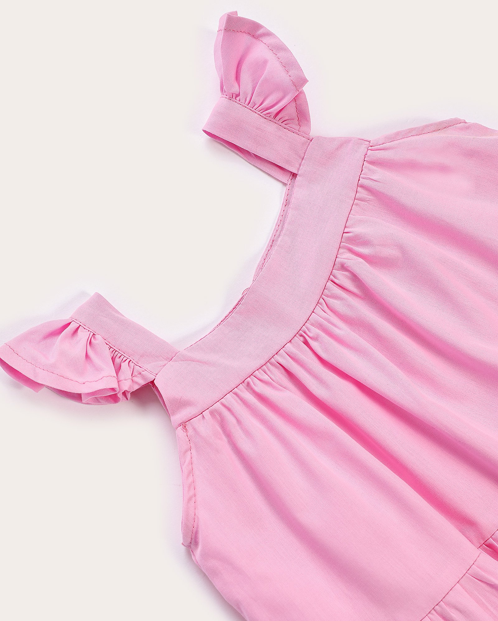 Vestido infantil evasê 3 marias com babados 1-4A - Rosa Claro