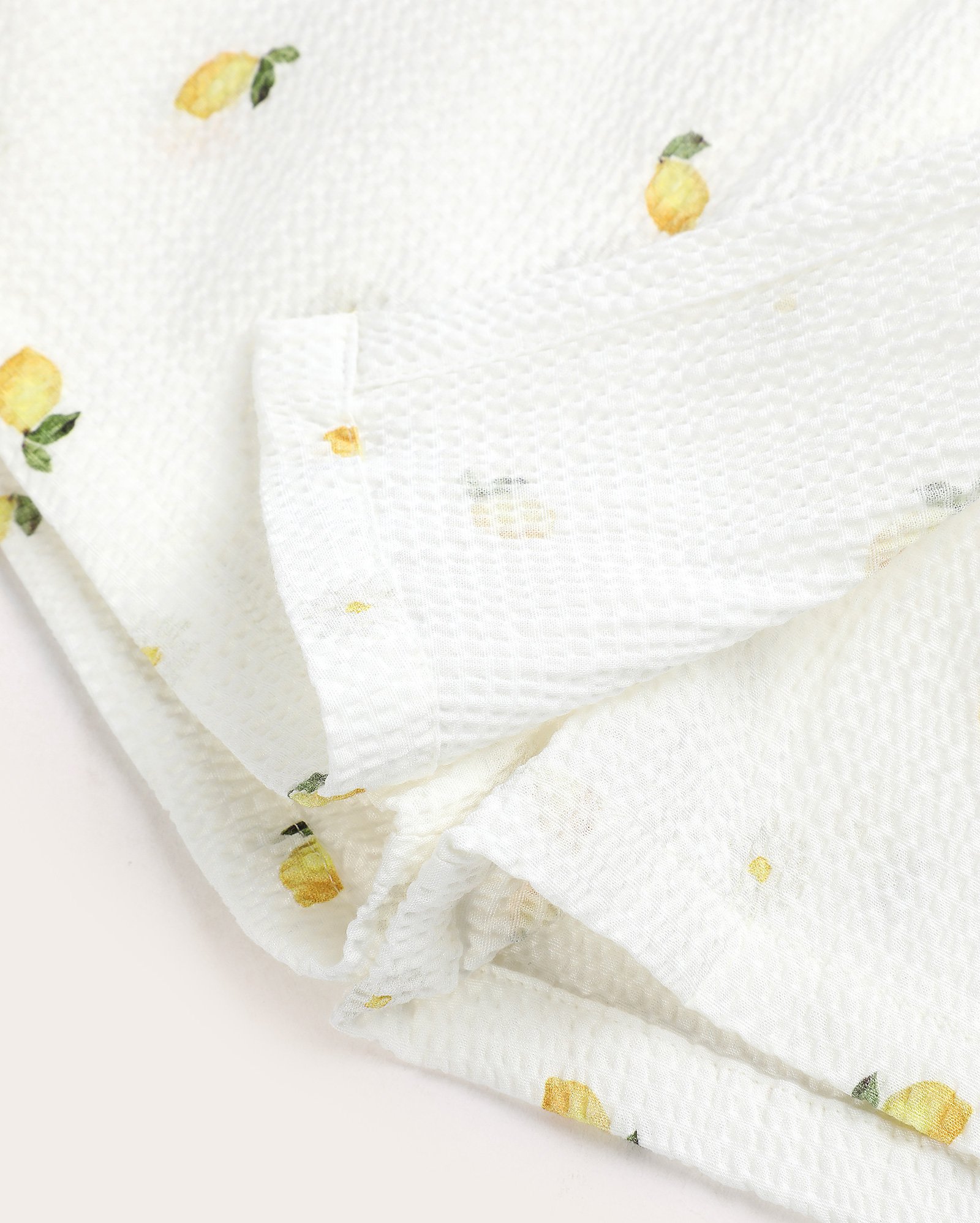 Short-saia infantil texturizado limão 4-10A branco