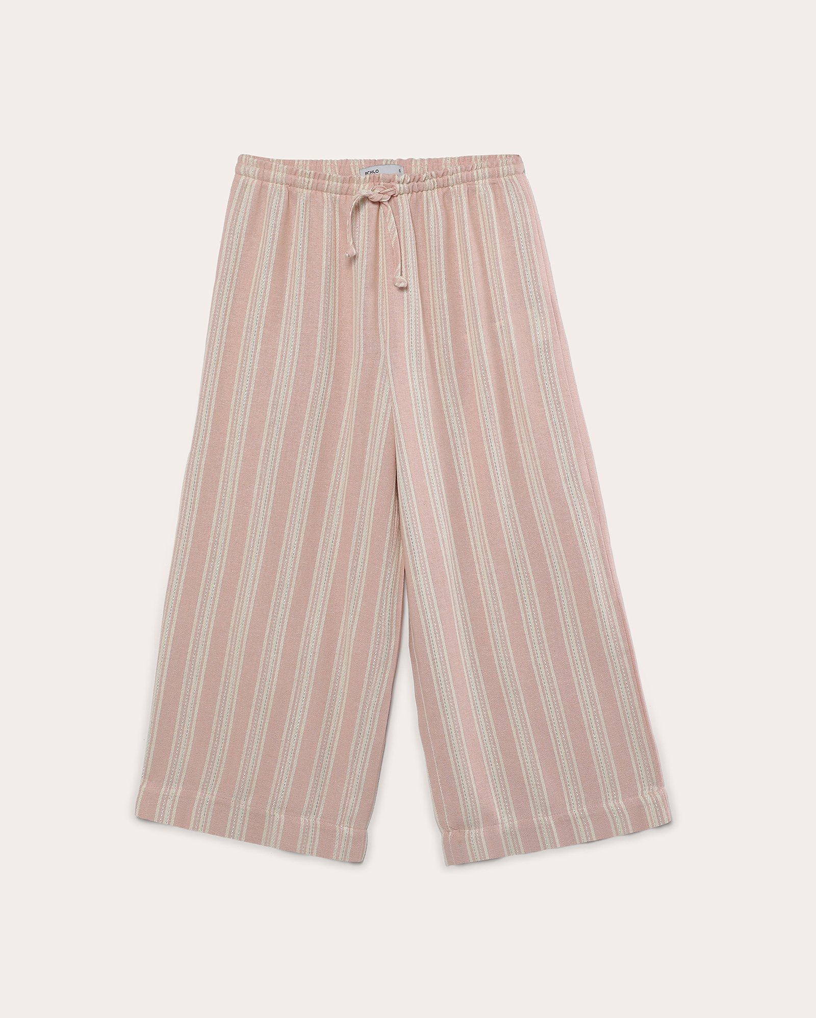 Calça infantil pantalona em viscolinho 4-10A rosa