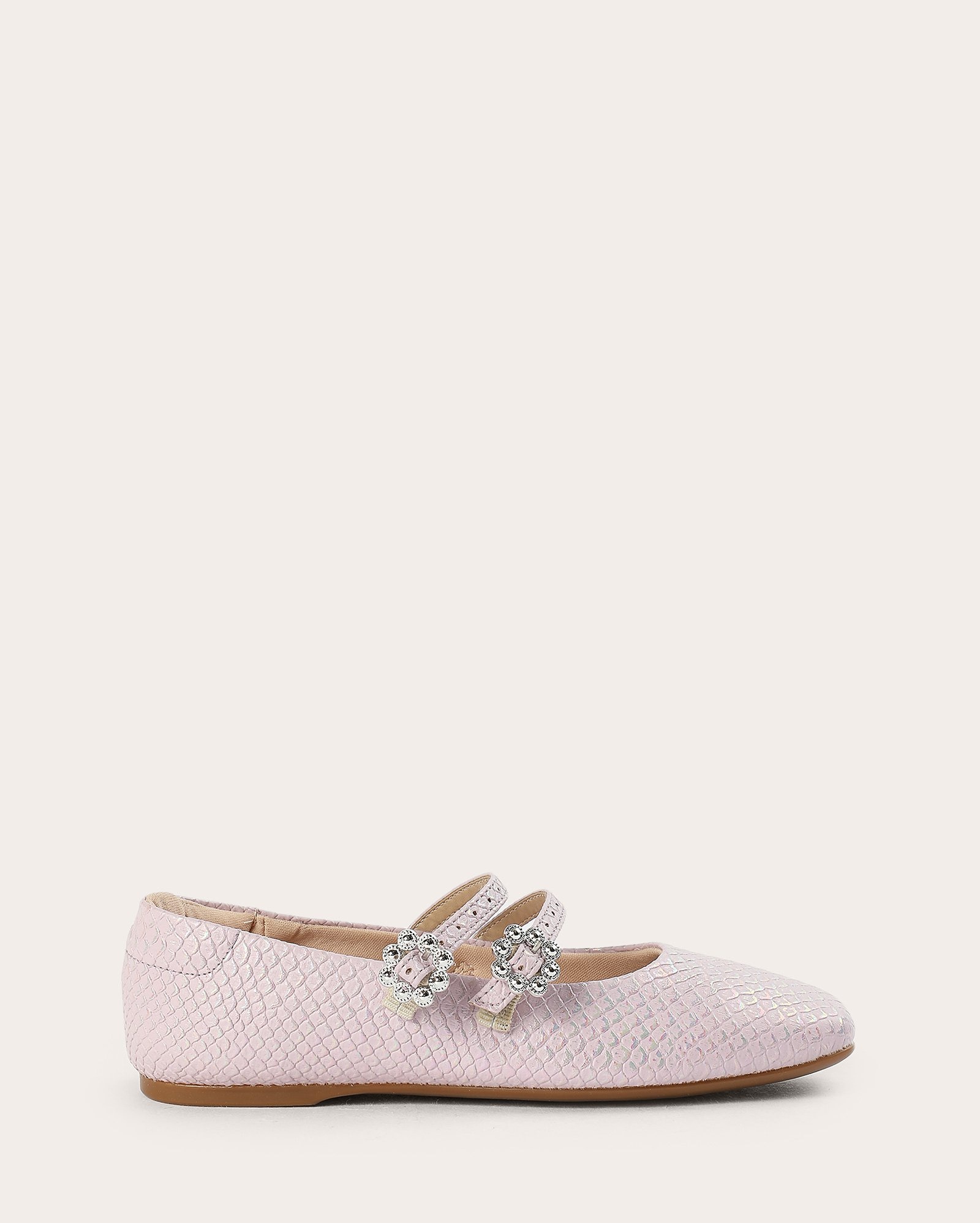 Sapatilha infantil texturizada com fivela flor - Rosa | Molekinha