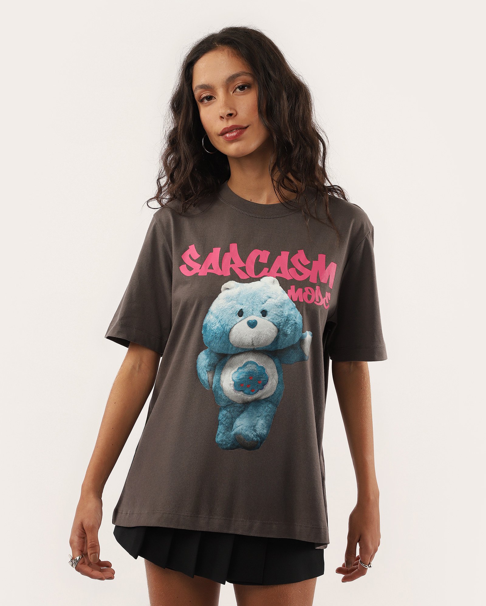 Camiseta feminina sarcasm mode cinza | Ursinhos Carinhosos