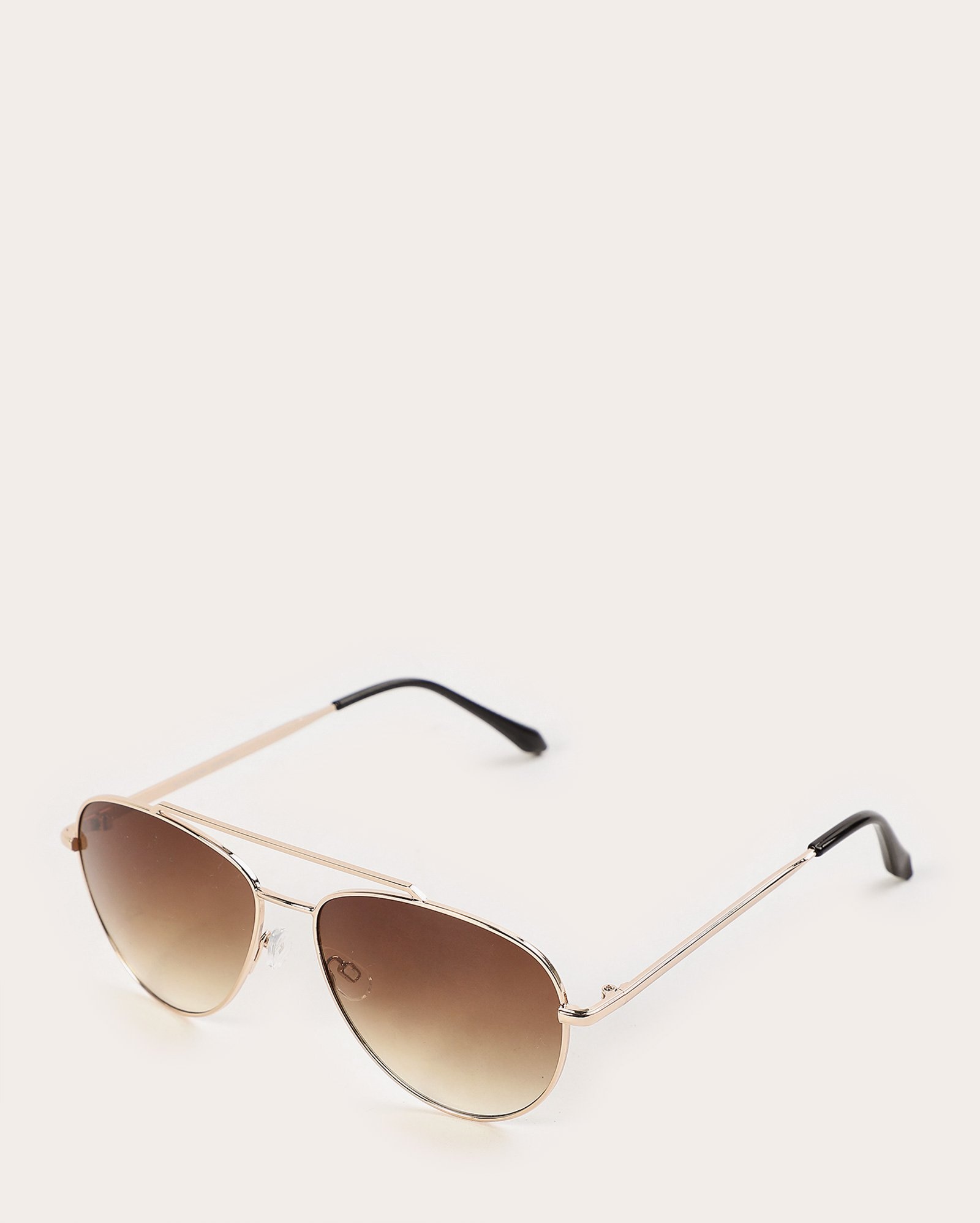 Óculos de sol feminino aviador em metal dourado