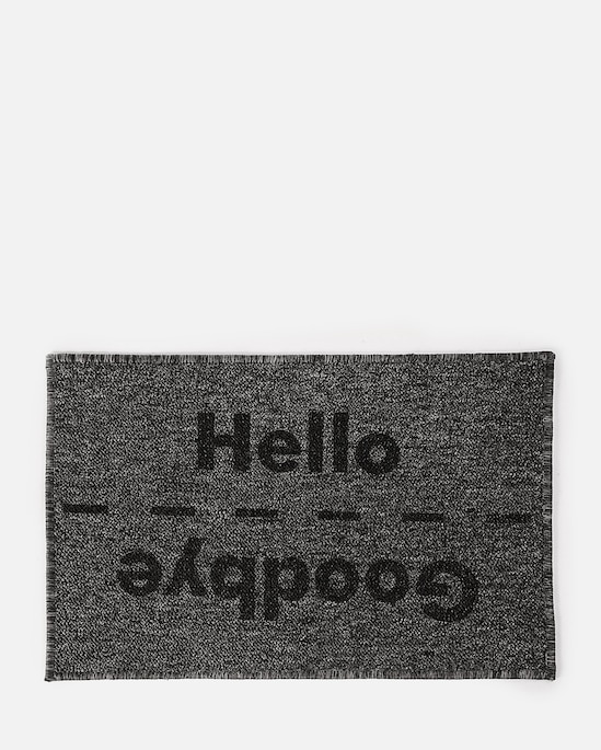 Tapete capacho Hello Goodbye 40x60cm mescla cinza | Oasis