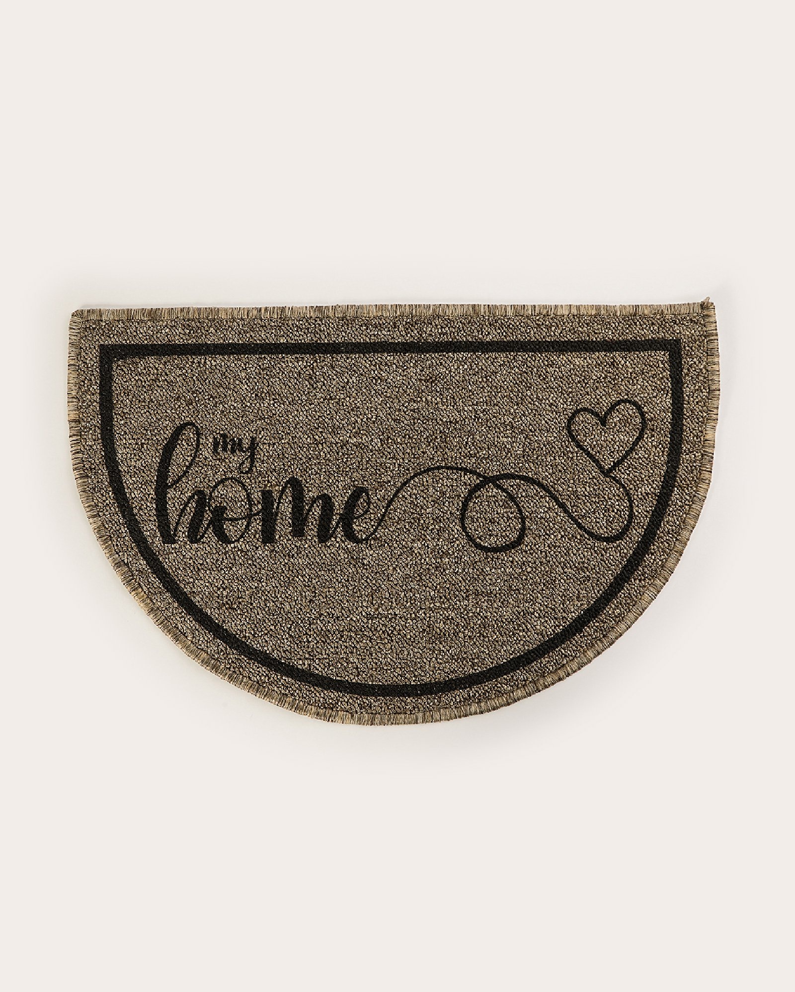 Tapete capacho meia lua my home 38x60cm bege | Oasis