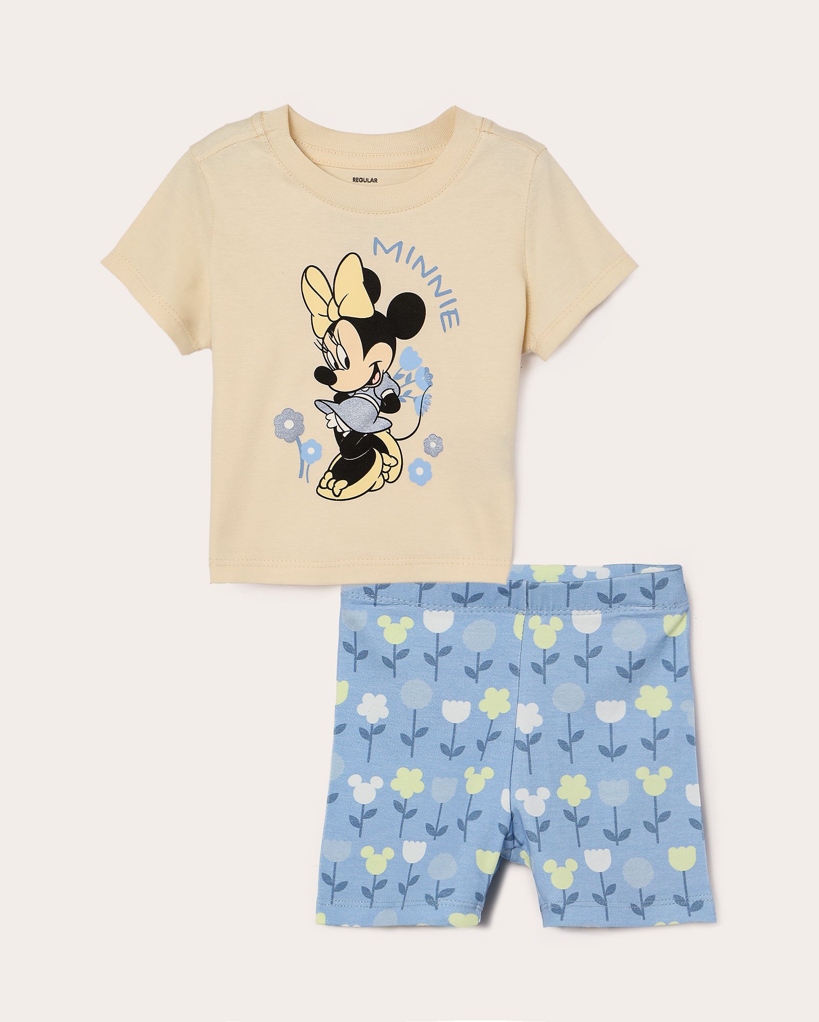 Conjunto curto infantil Minnie floral 1-4A multicor | Disney