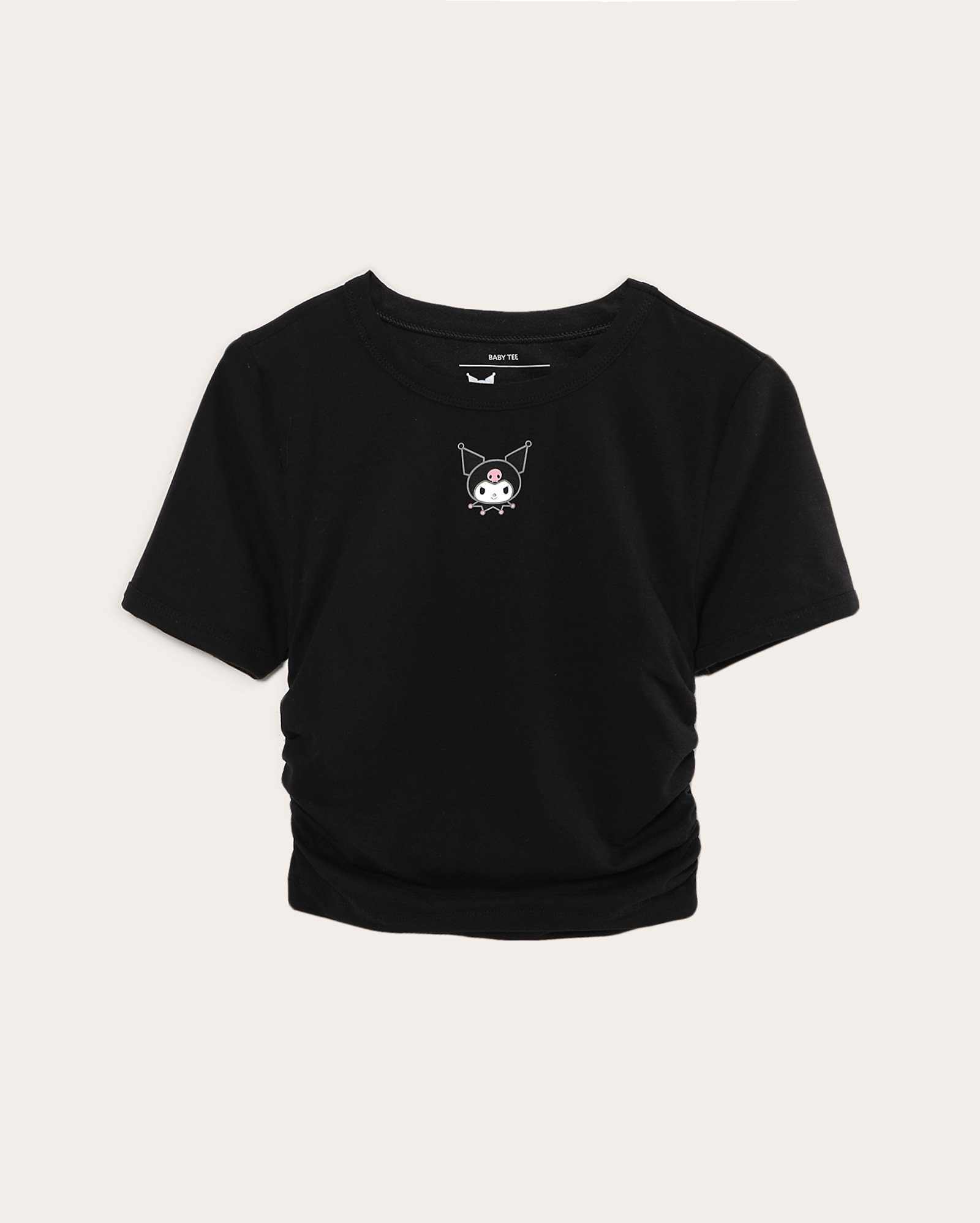 Camiseta juvenil baby tee Kuromi - preta | Sanrio