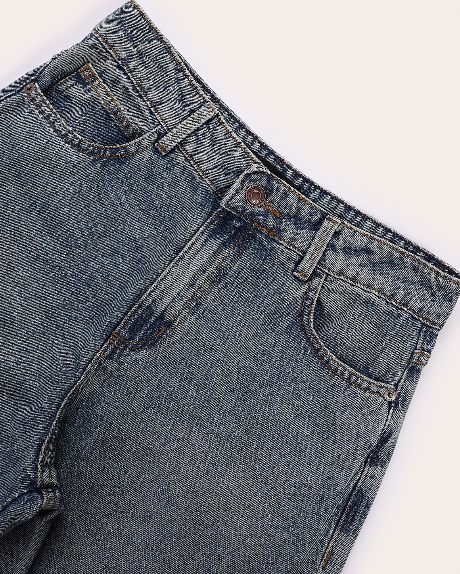 Calça jeans juvenil wide leg estonada denim escuro | Pool