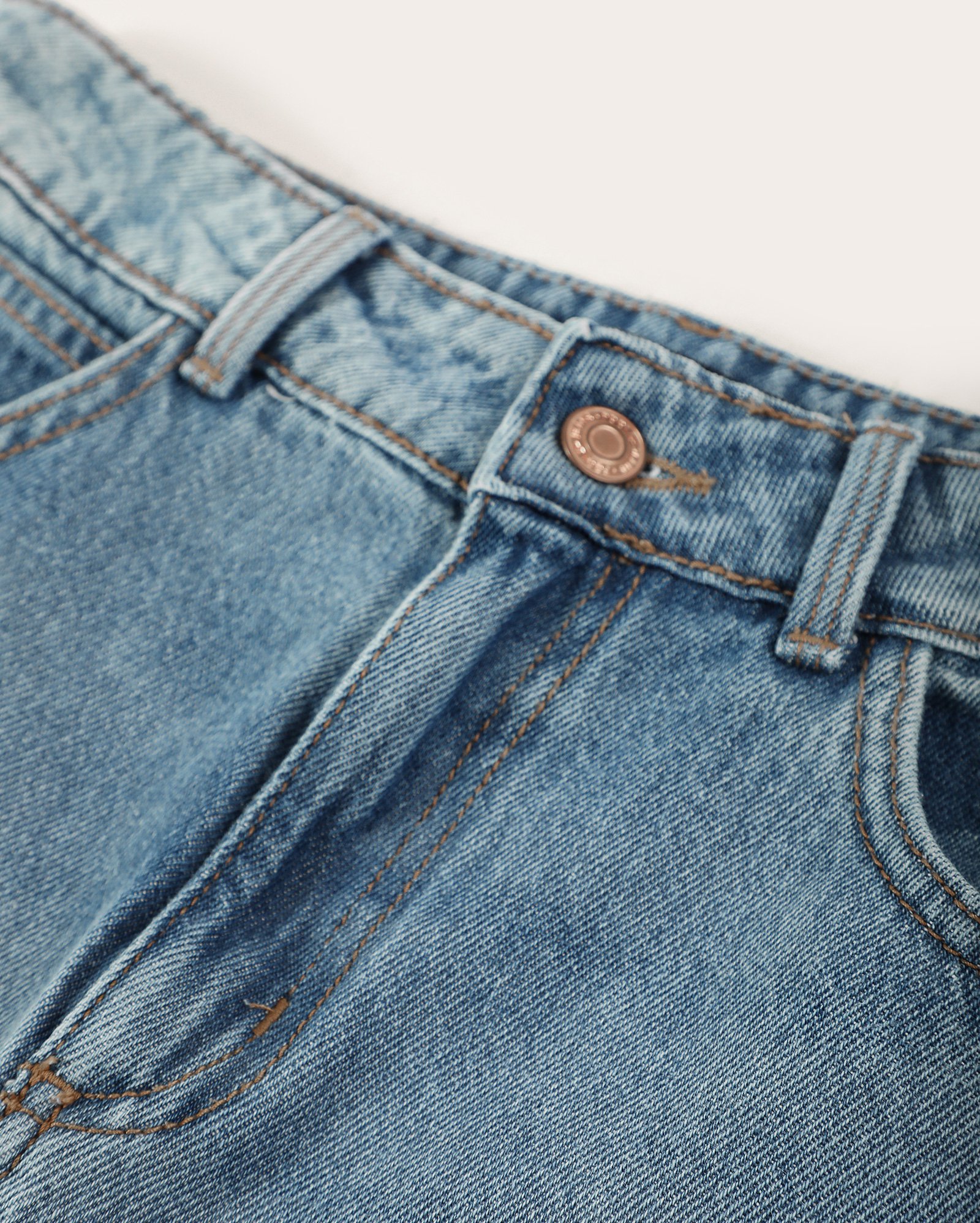 Calça jeans juvenil wide leg cintura alta lisa denim médio | Pool Jeans