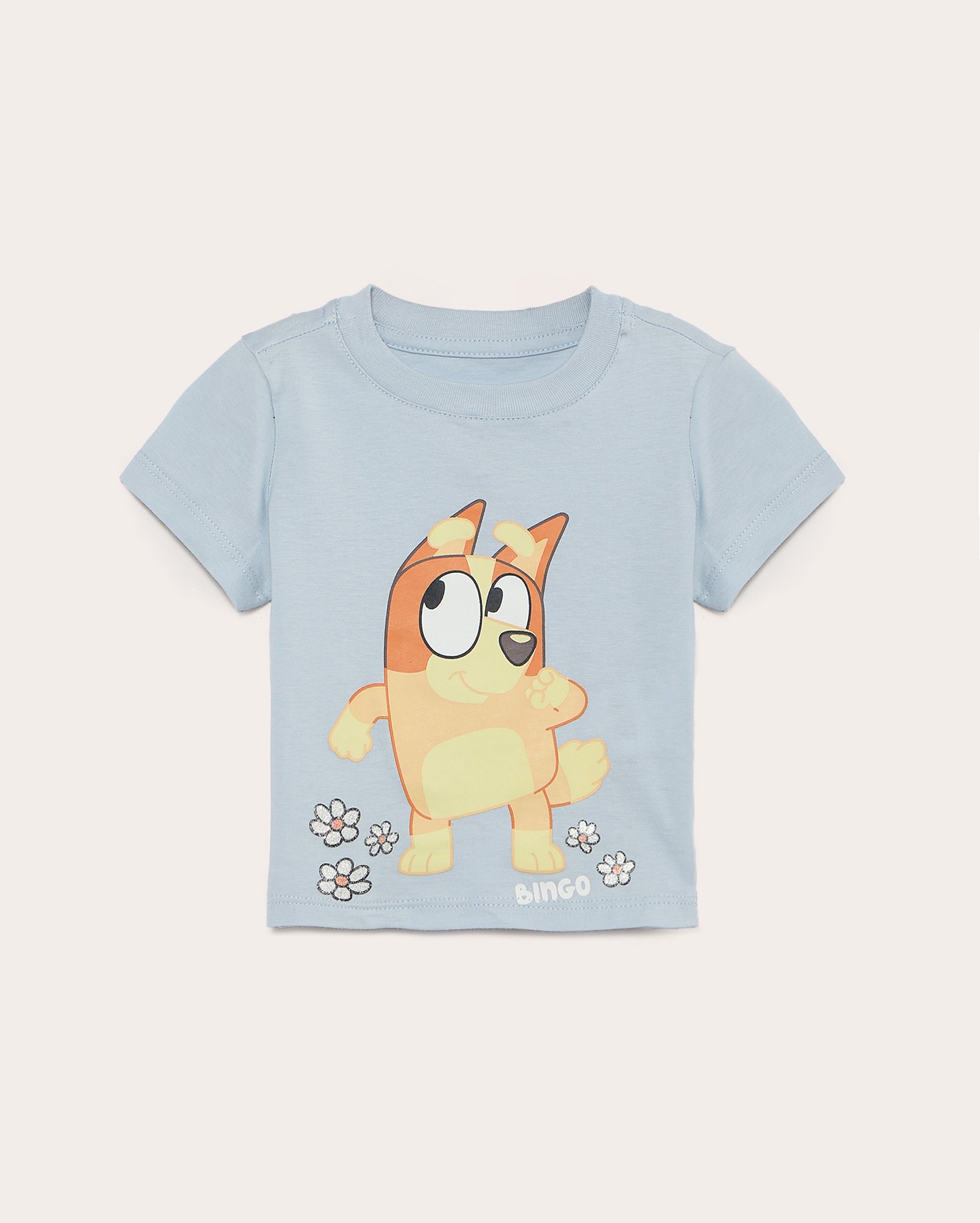 Camiseta infantil Bingo com florzinha 1-4A azul | BBC