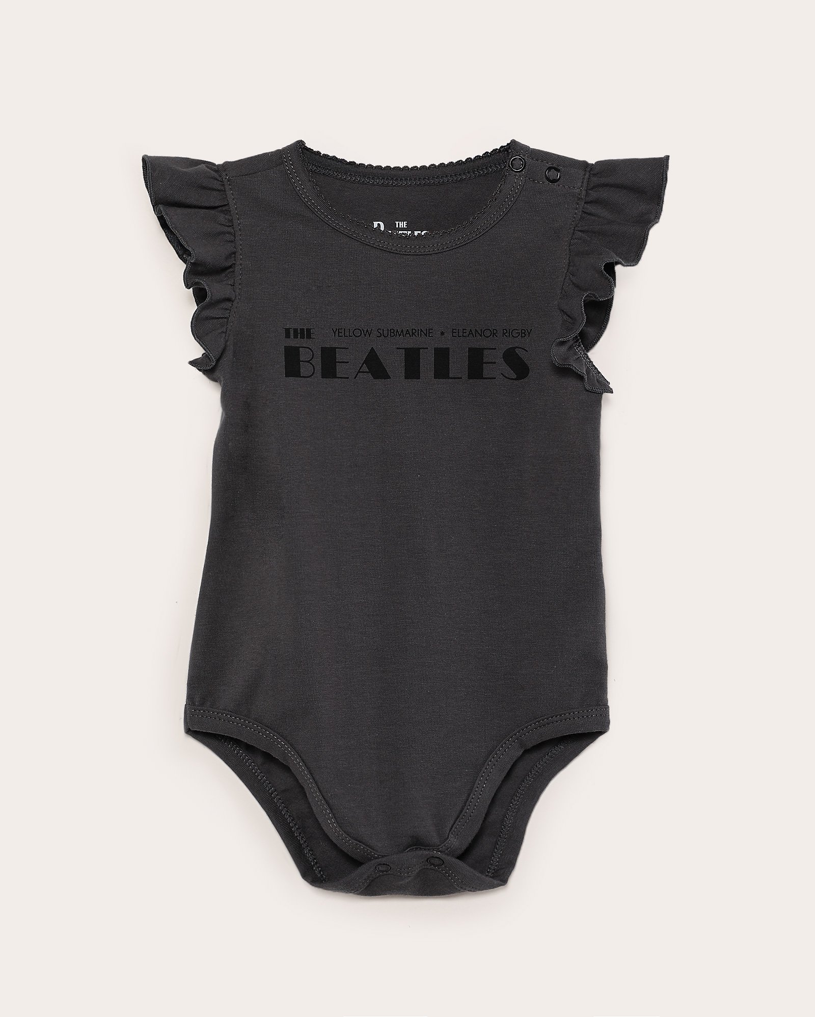 Body bebê com babados logo cinza | The Beatles