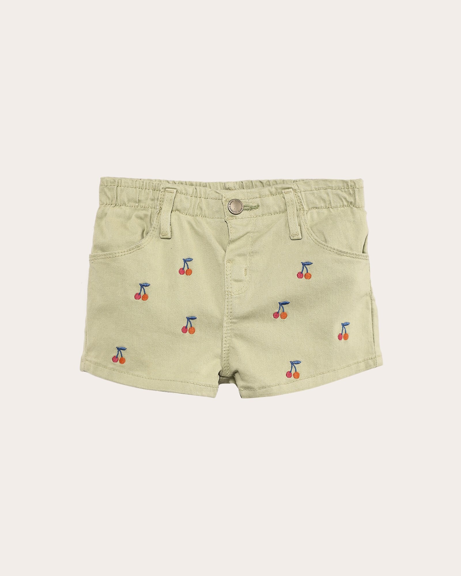 Short sarja infantil baggy com bordado 1-4A verde