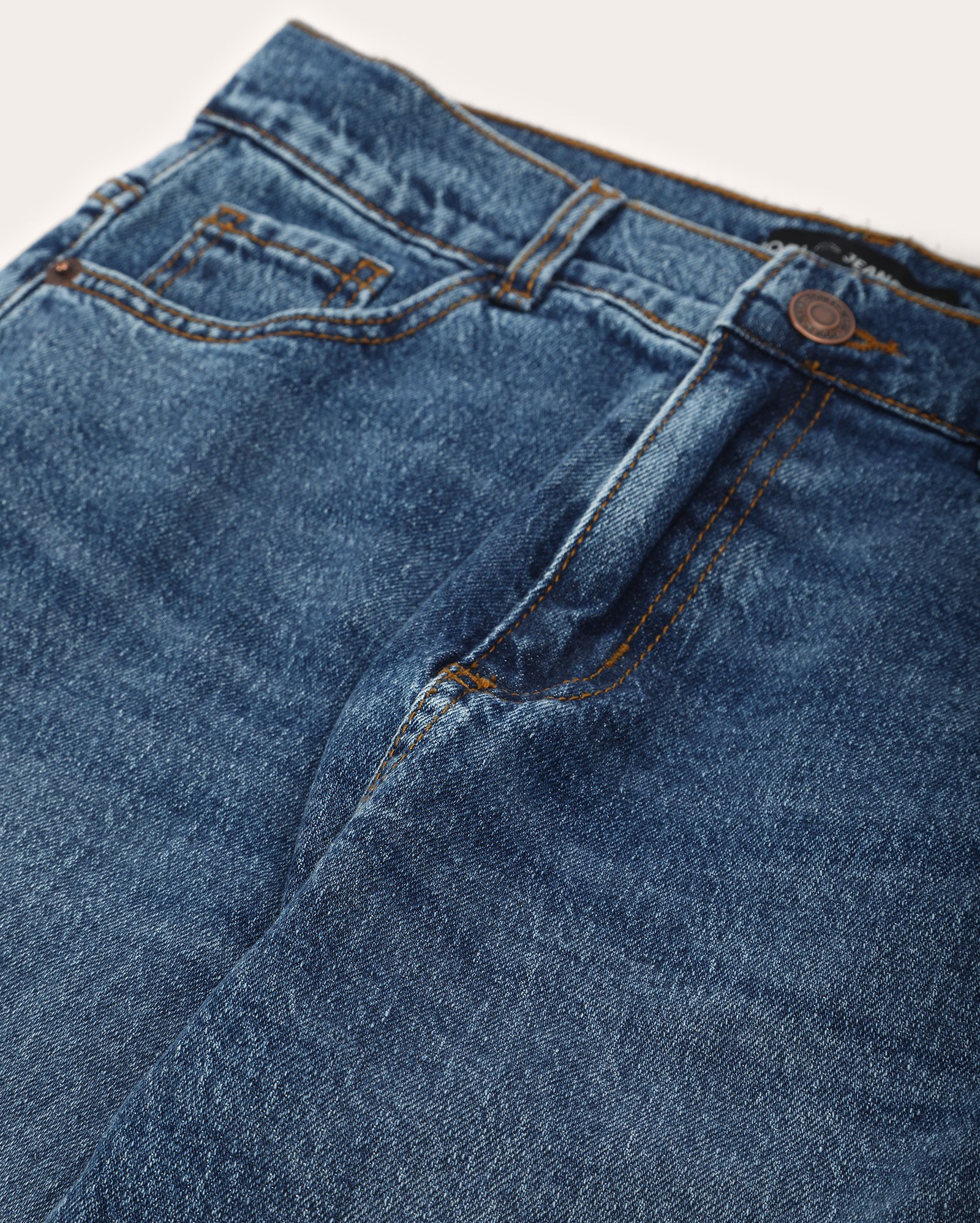 Calça jeans juvenil mom cintura alta denim escuro | Pool