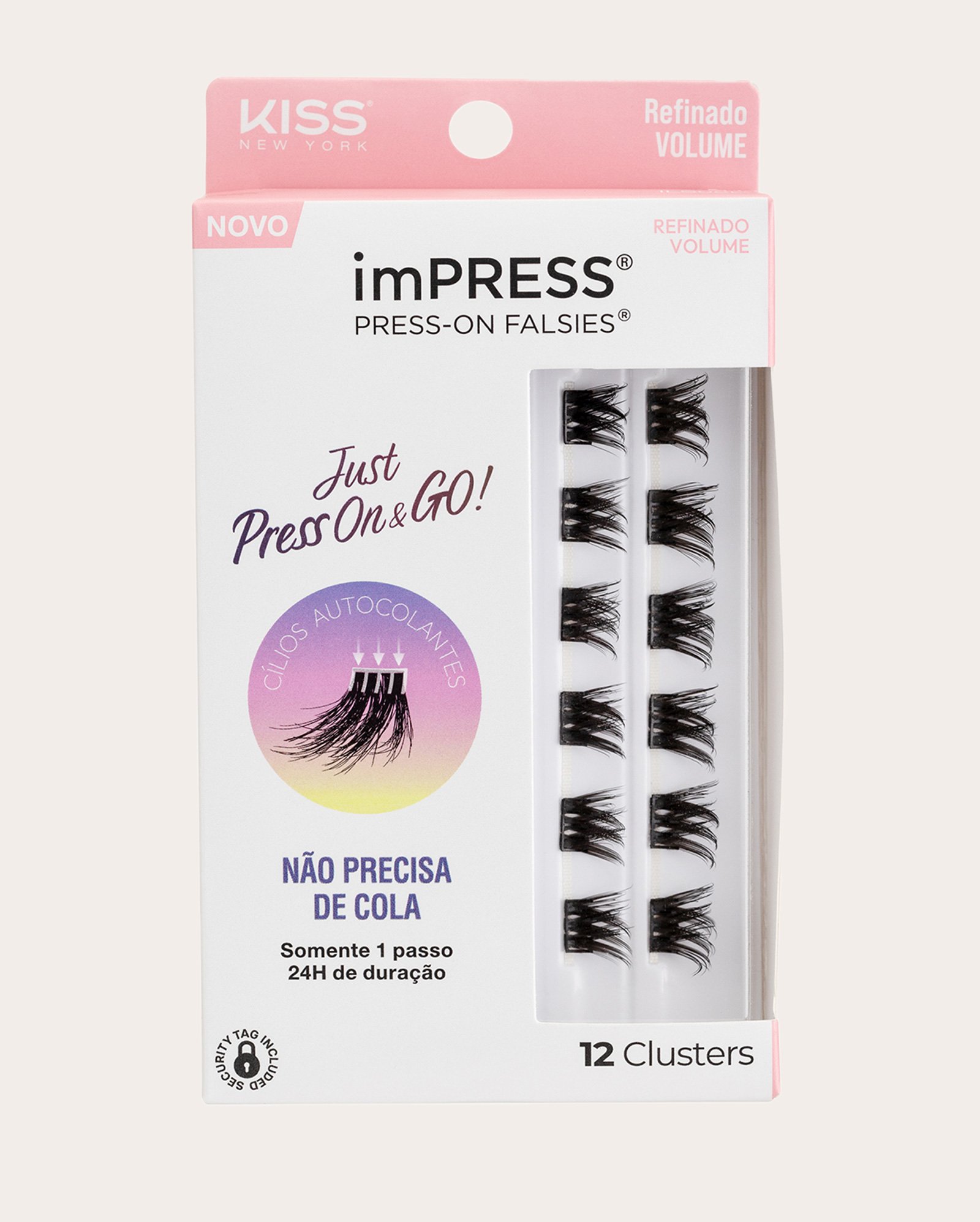 Kit refil de cílios postiços 12 clusters imPRESS Press-on Falsies refinado volume | Kiss New York