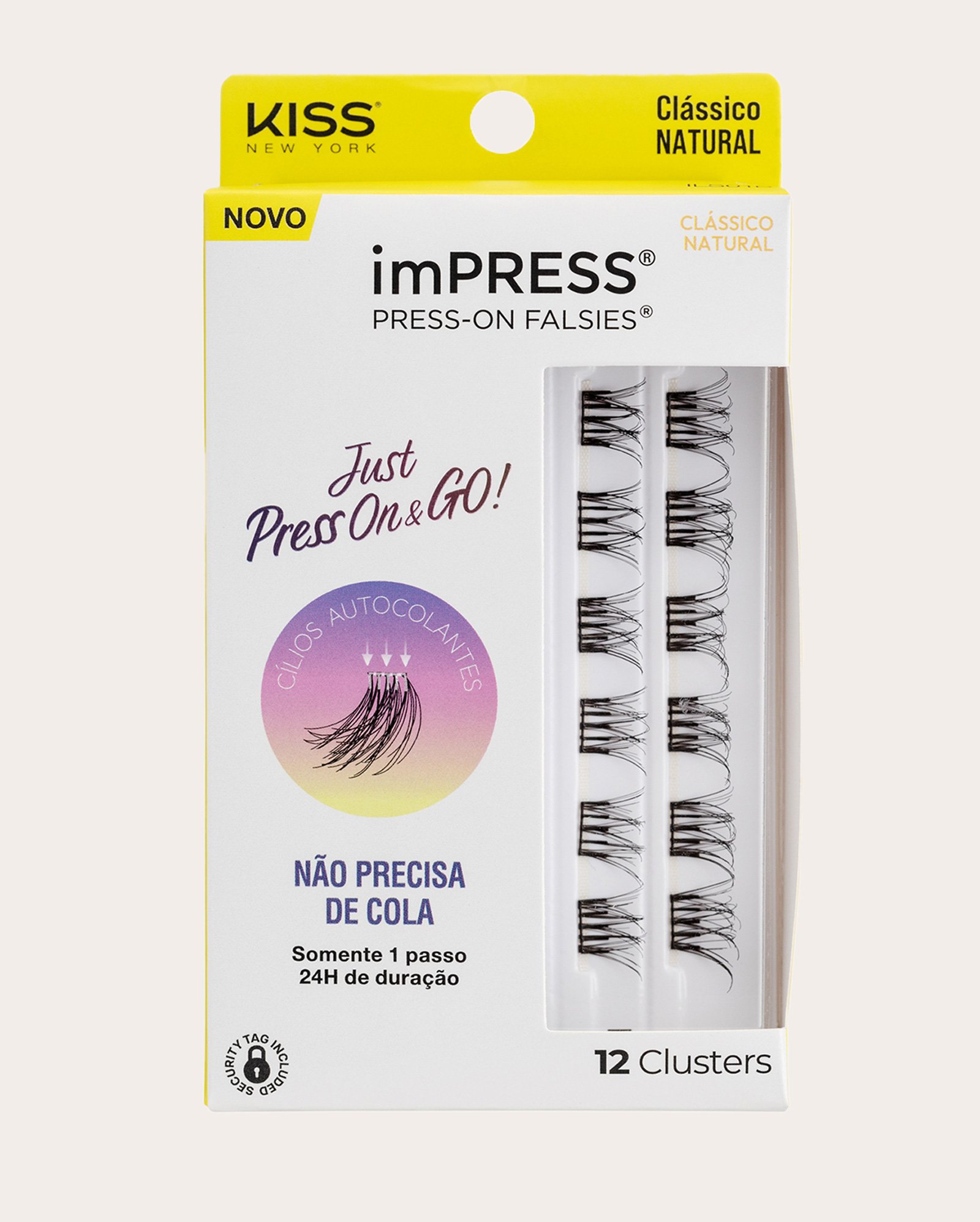 Kit refil de cílios postiços 12 clusters imPRESS Press-on Falsies clássico natural | Kiss New York