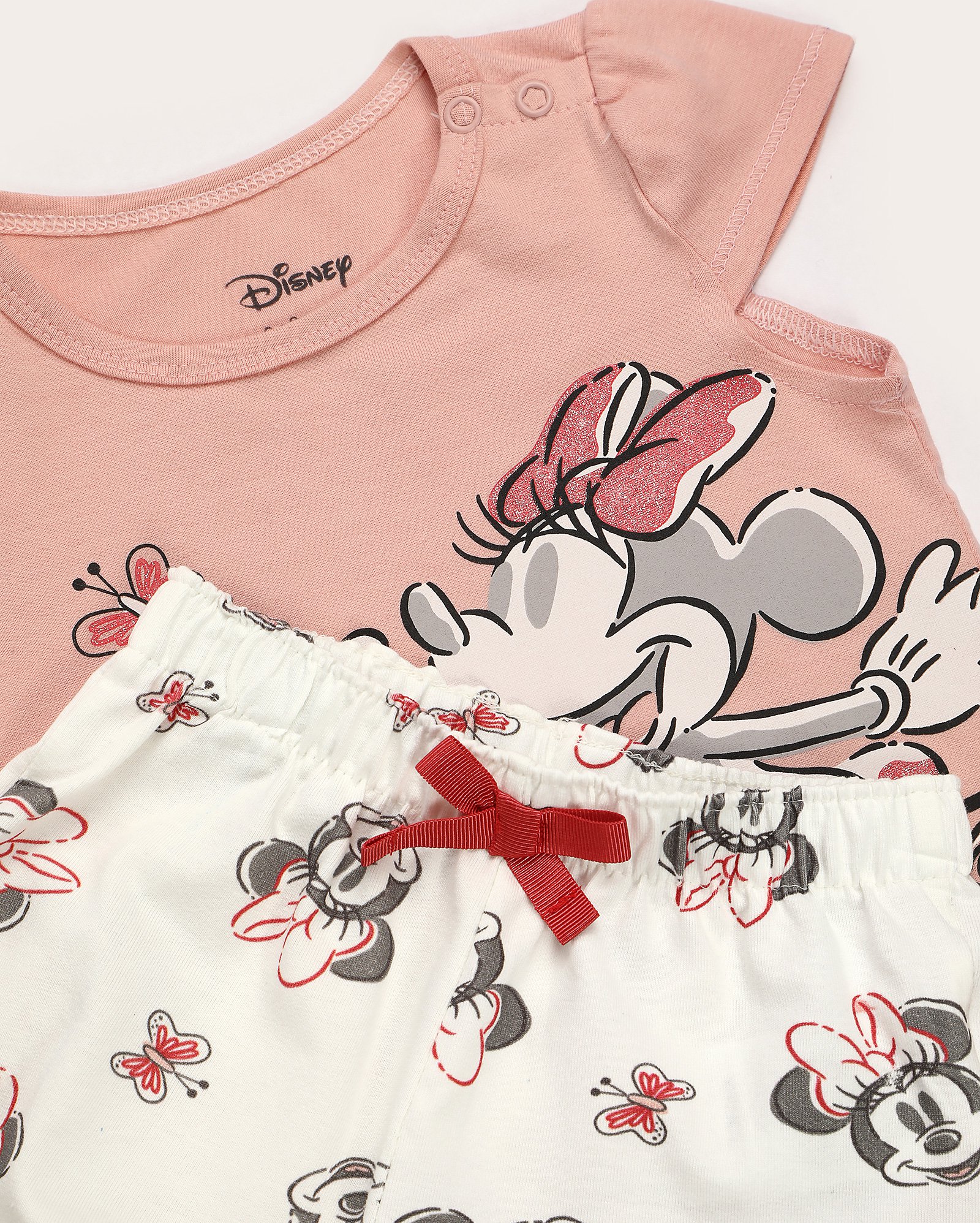 Conjunto curto bebê Minnie Mouse com brilho multicor | Disney