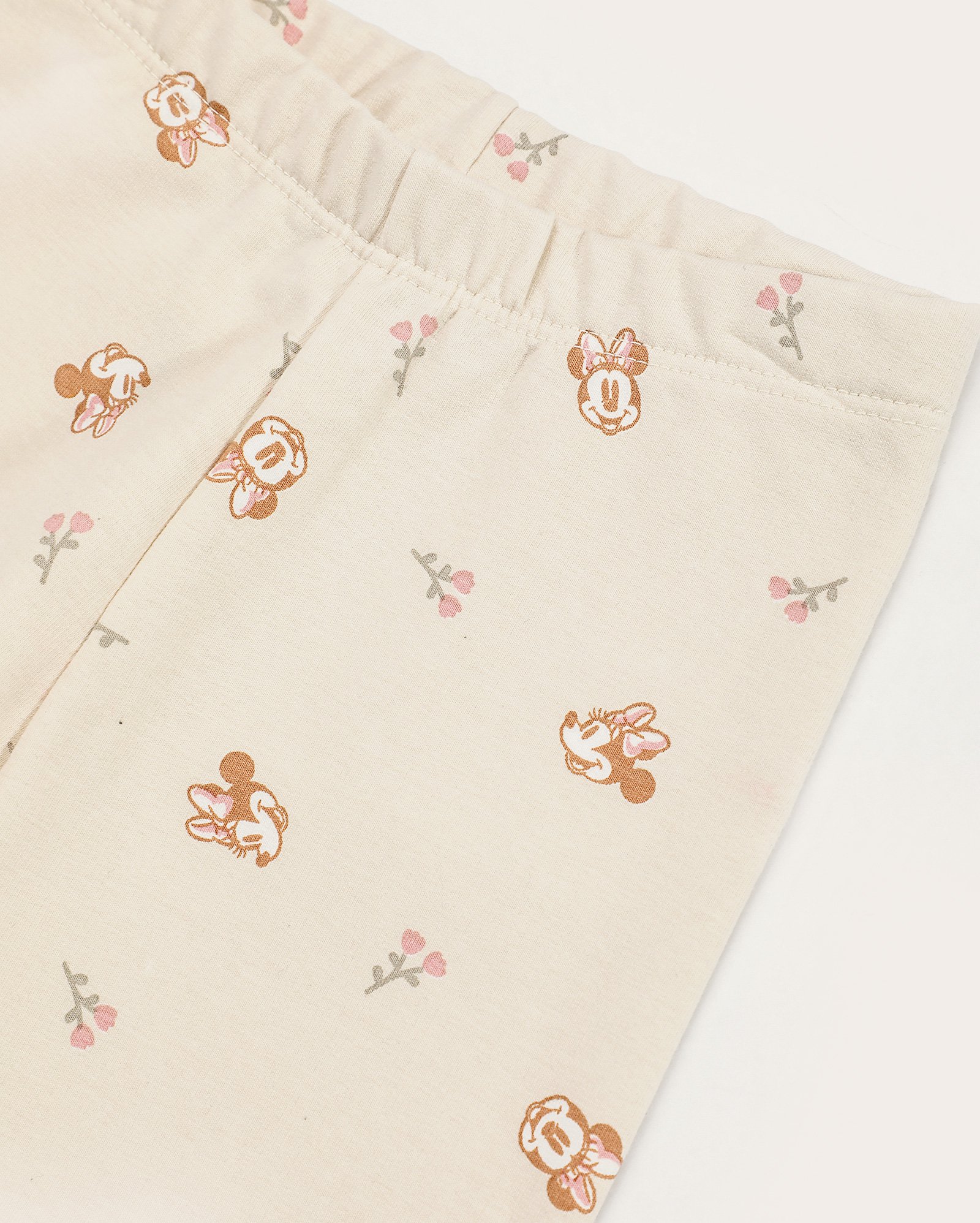 Calça legging infantil Minnie floral com forro 1-4A bege | Disney