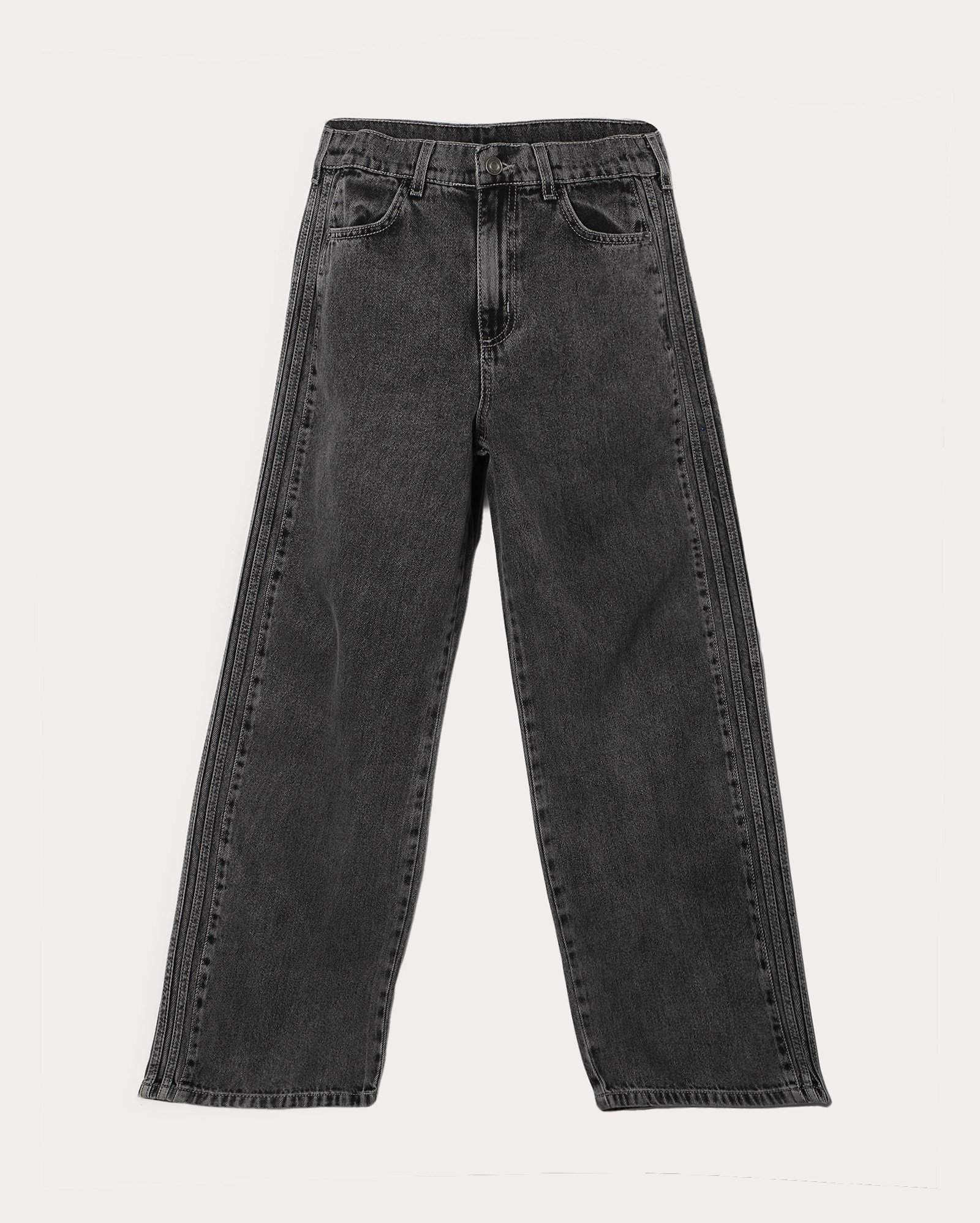 Calça black jeans juvenil wide leg