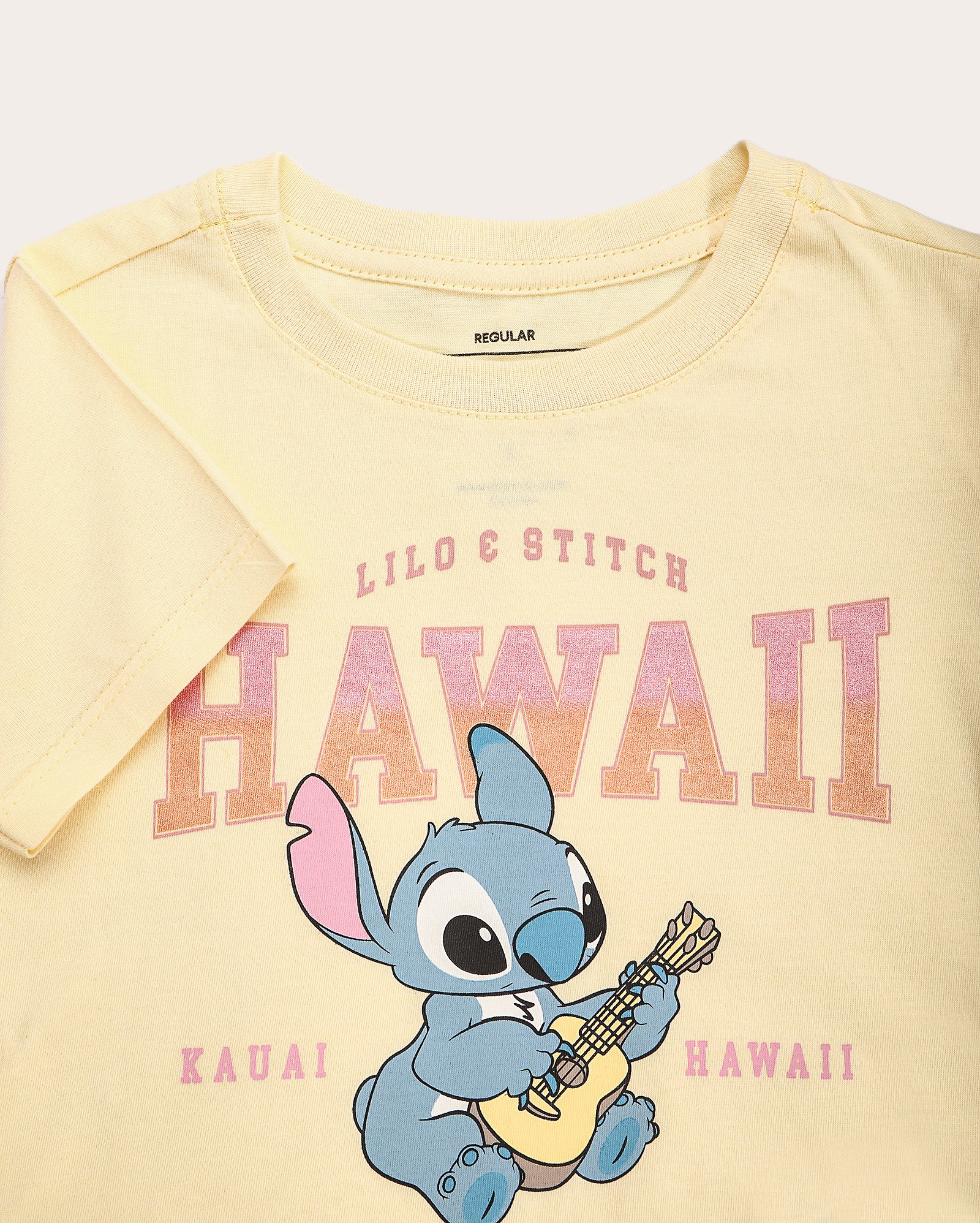 Camiseta infantil Hawaii Stitch 4-10A amarela | Disney