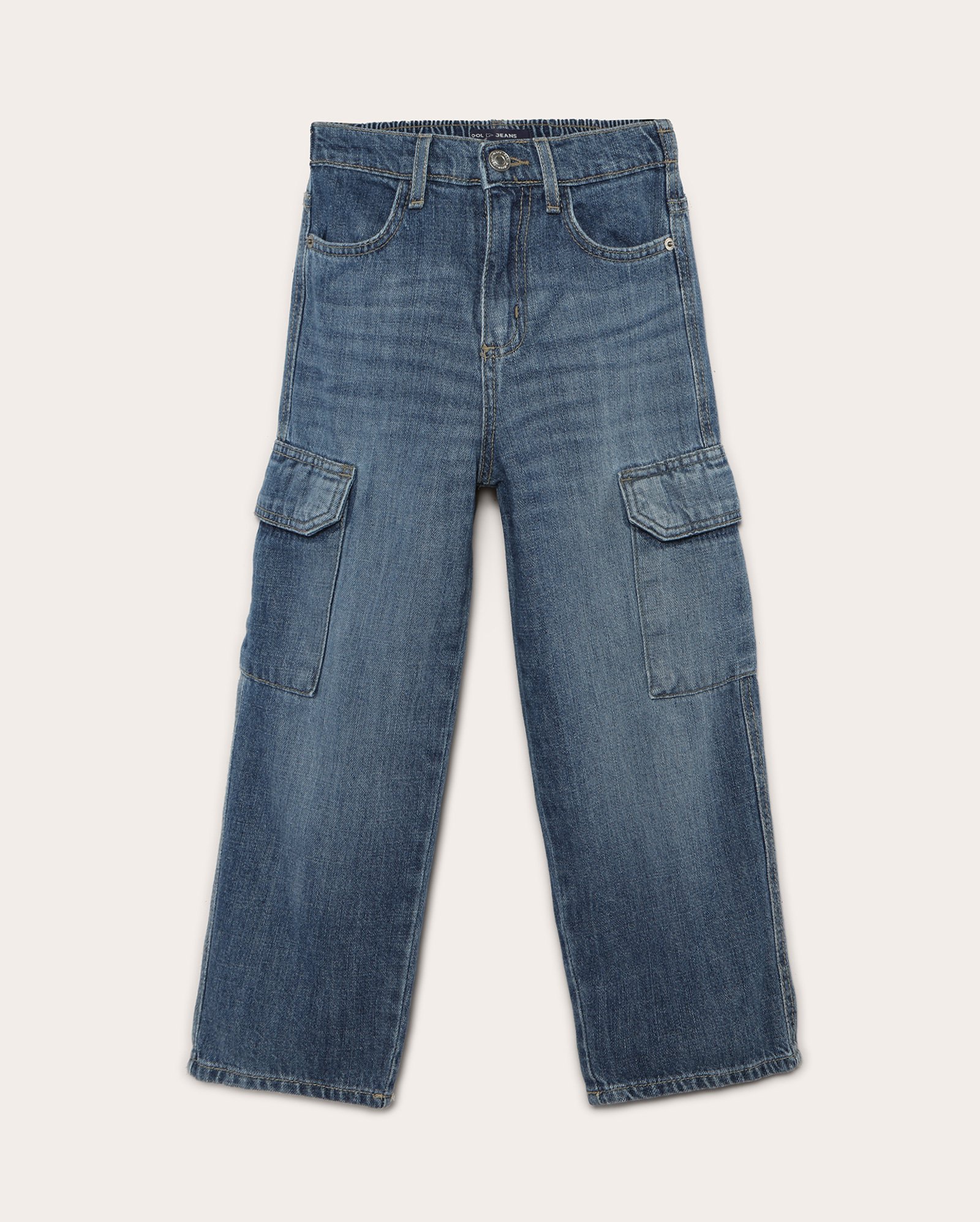 Calça jeans infantil cargo 4-10A denim escuro | Pool Jeans