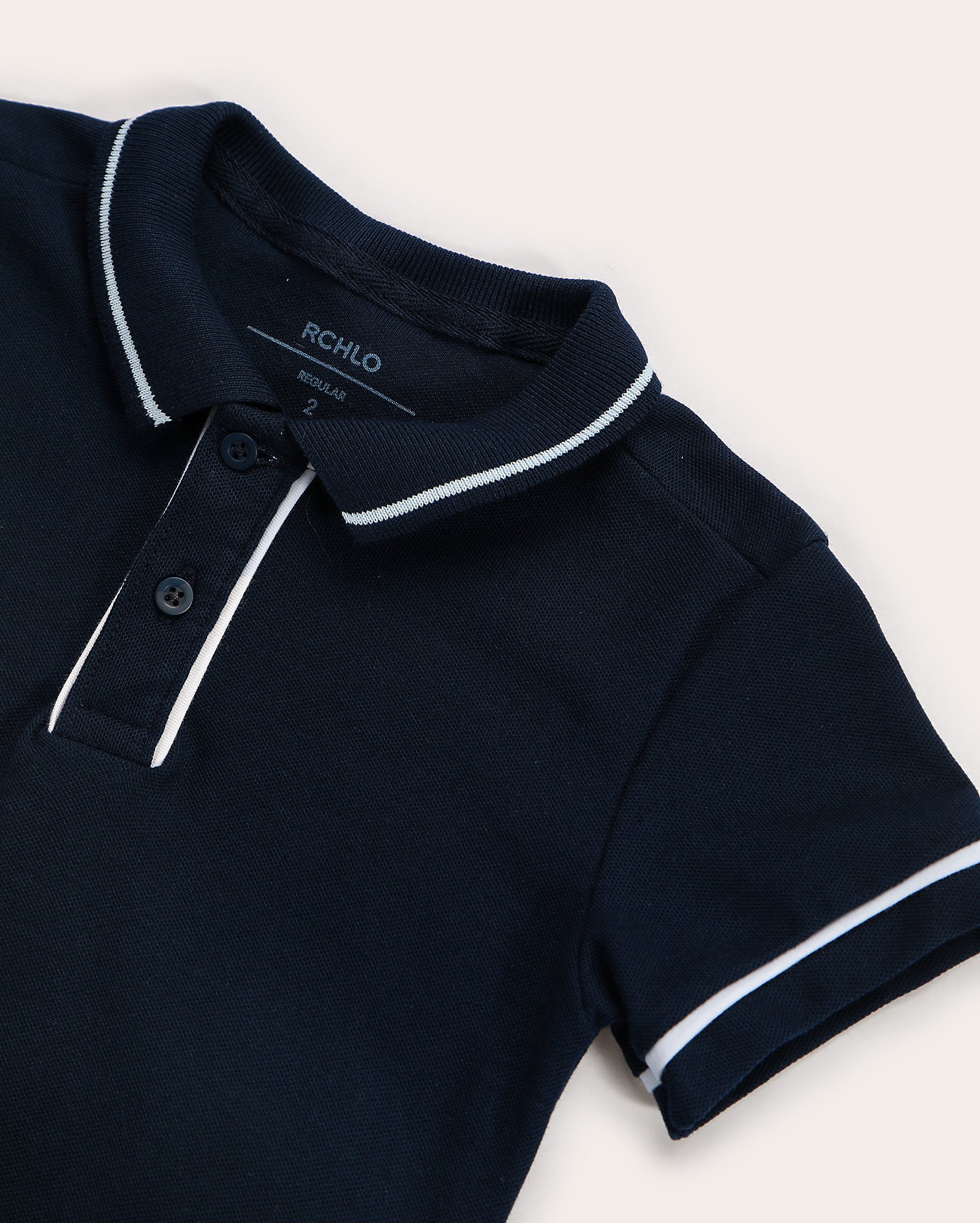 Camisa polo infantil regular manga curta 1-4A azul - Azul Escuro