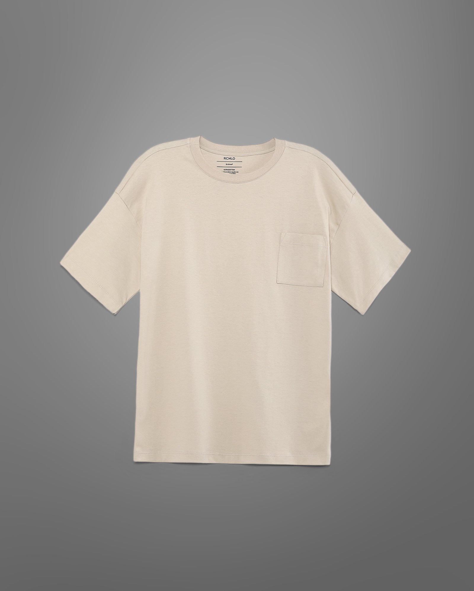 Camiseta juvenil oversized algodão Tech UltraCotton bege