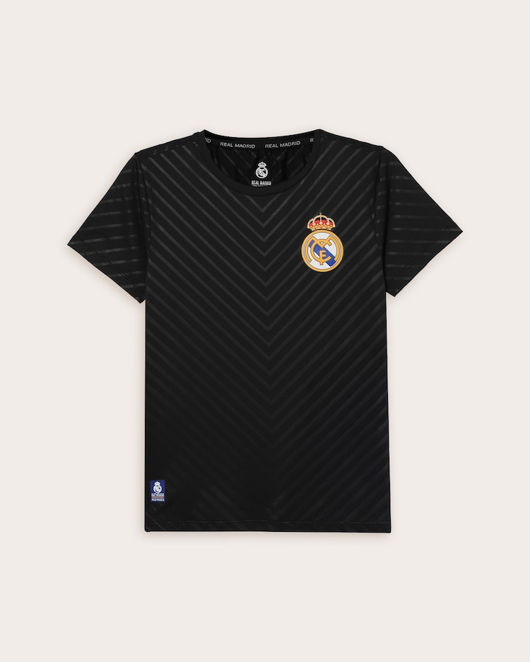 Riachuelo Camiseta juvenil futebol Real Madrid escudo preta