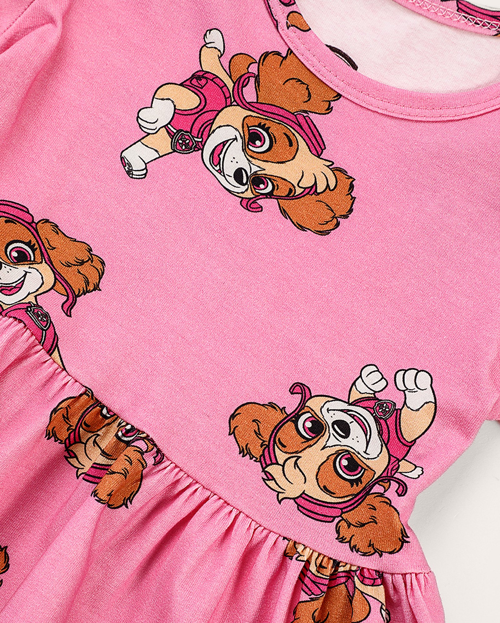 Vestido infantil evasê manga bufante Skye 1-4A rosa | Paramount