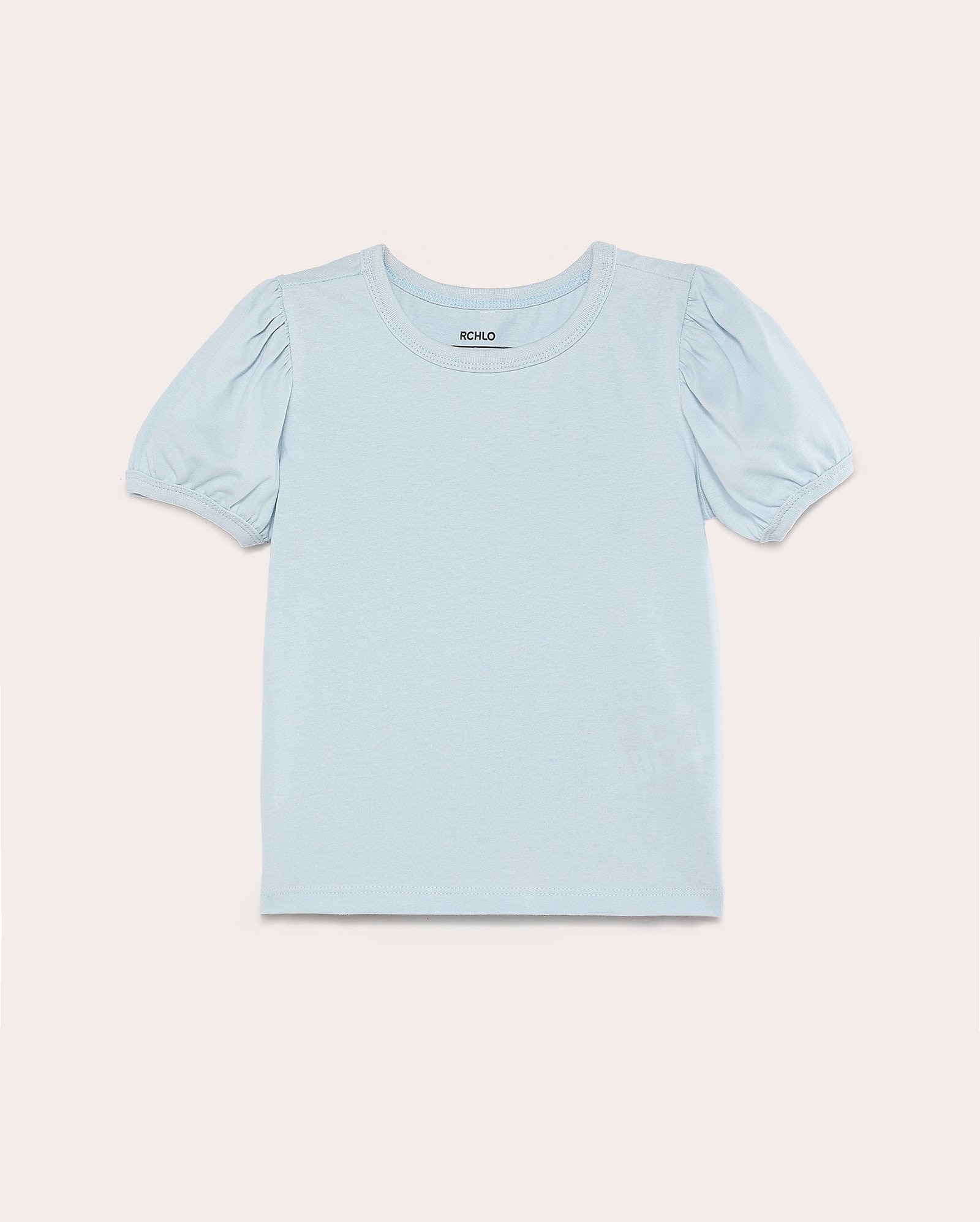 Camiseta infantil regular manga bufante 4-10A azul