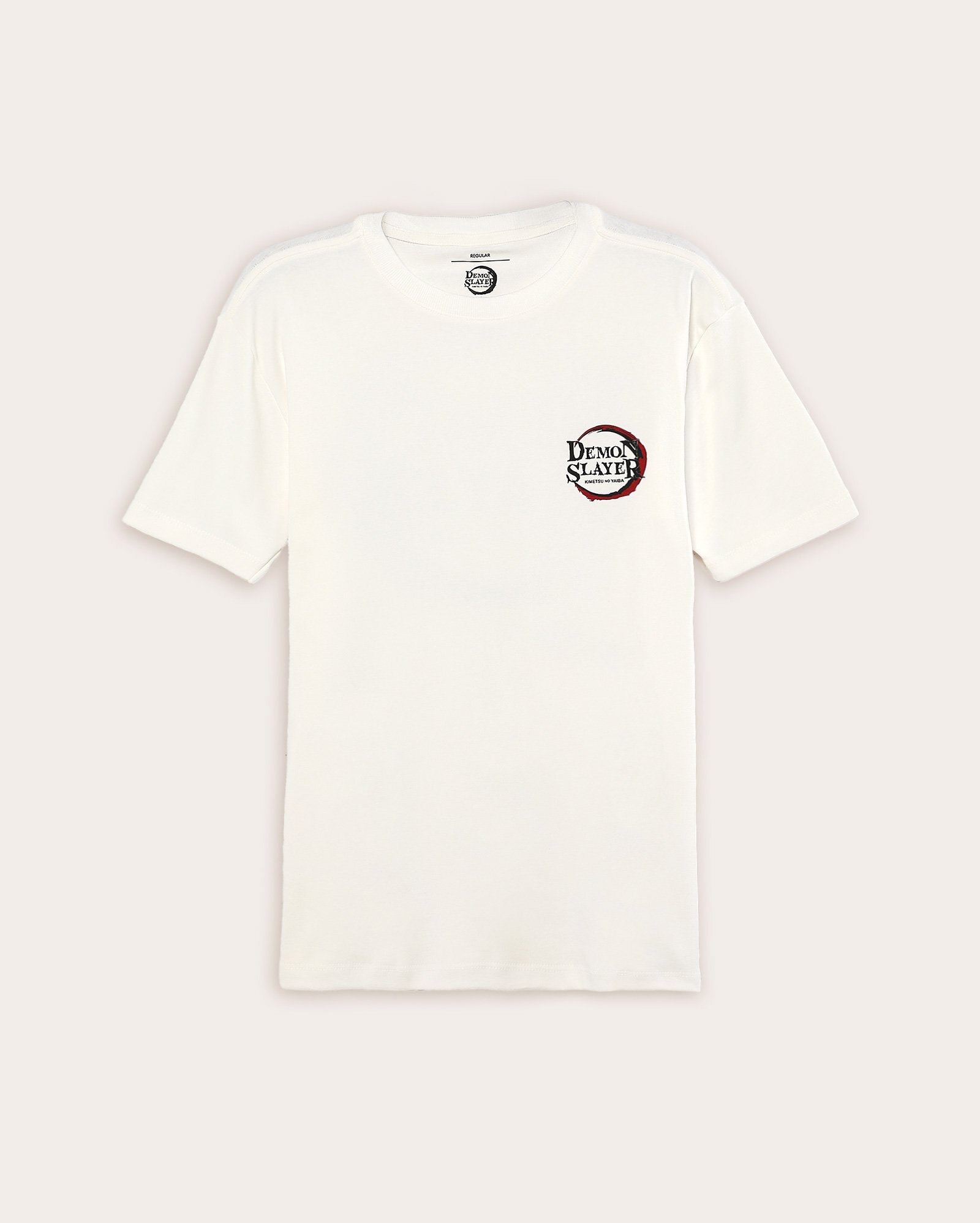 Camiseta juvenil estampa anime off-white | Demon Slayer