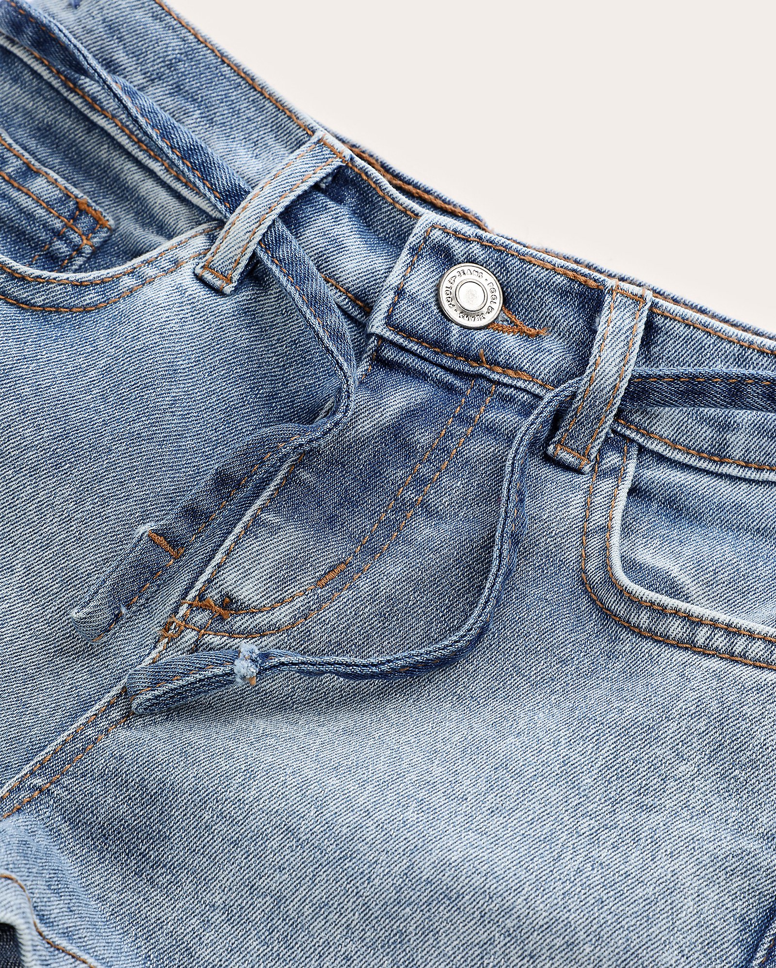 Short jeans infantil reto com cinto 4-10A denim médio