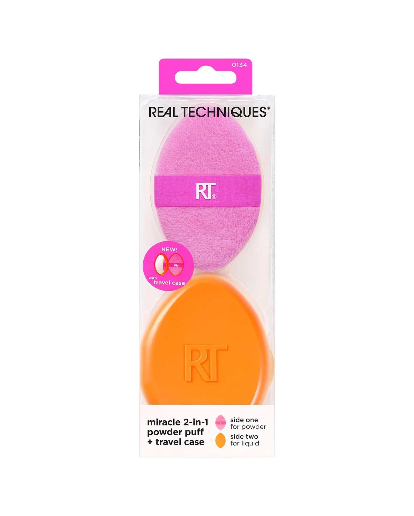 Esponja puff miracle powder 2 em 1 com case multicor | Real Techniques