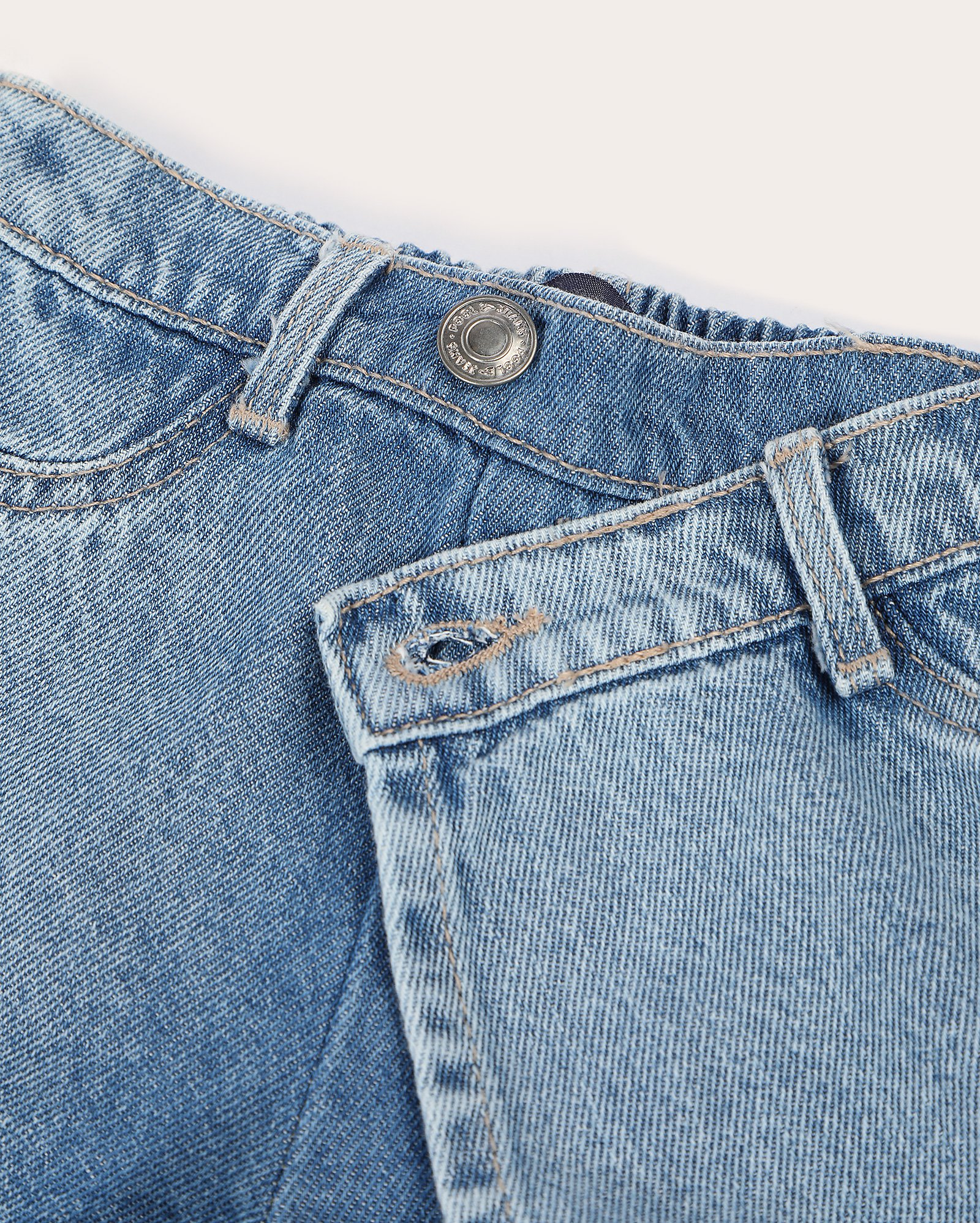 Short-saia jeans infantil transpassado 1-4A denim médio