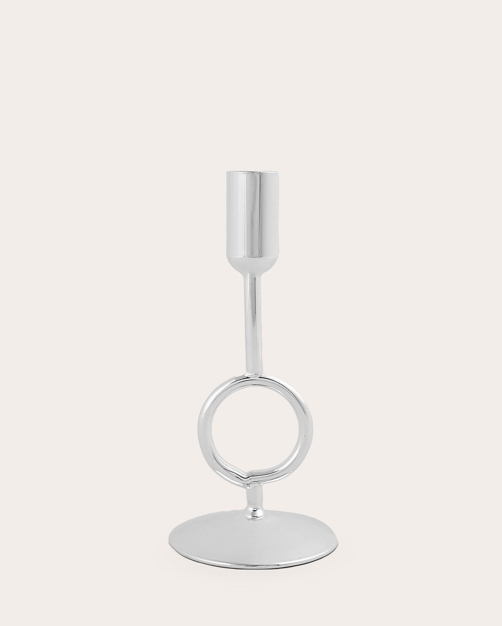 Porta-vela castiçal vertical 18,5cm - prata | Casa Riachuelo