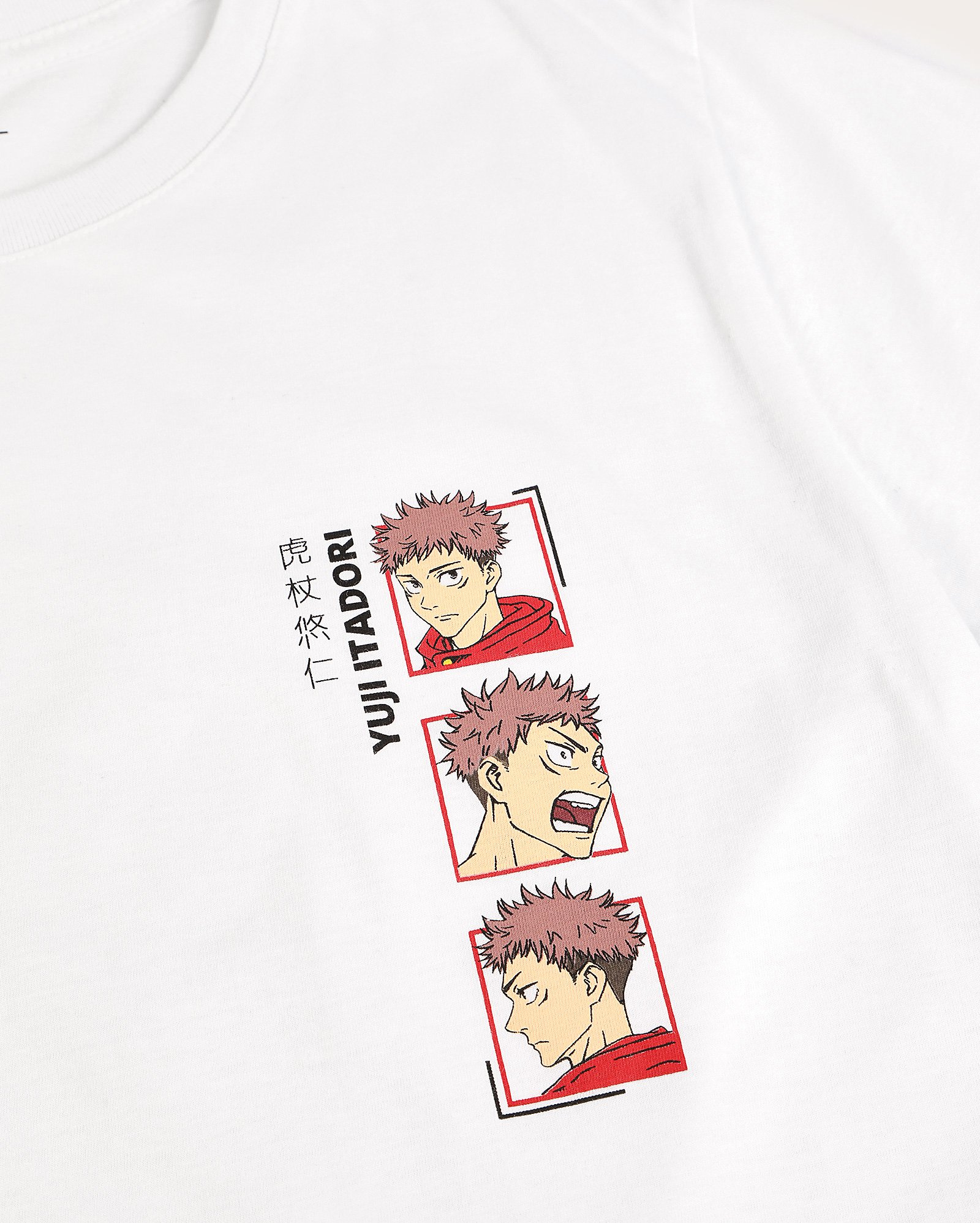 Camiseta juvenil regular Yuji Itadori - branca | Jujutsu Kaisen