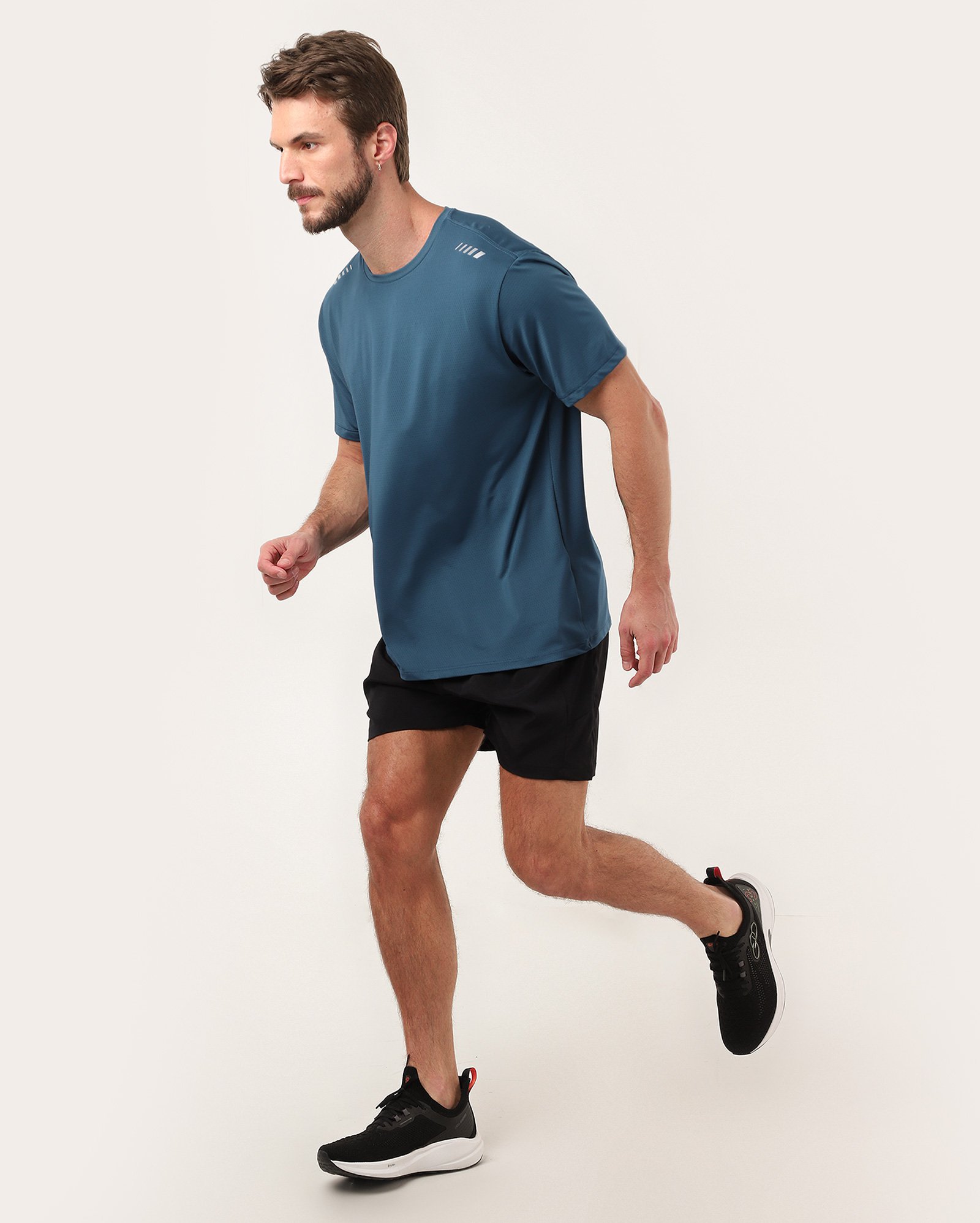 Camiseta esportiva masculina ultra air refletiva - Azul Escuro | BodyWork by Riachuelo