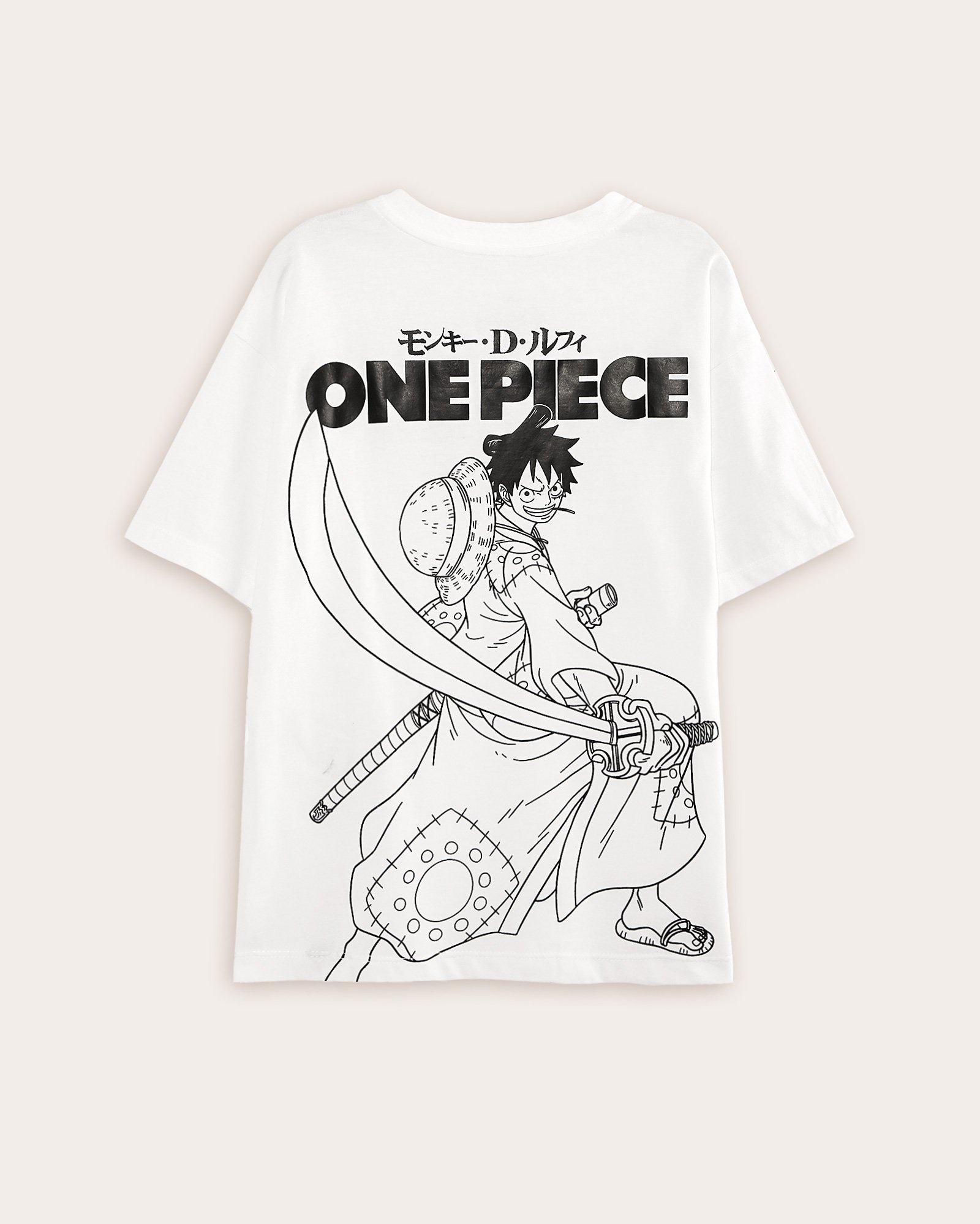 Camiseta infantil oversized anime 6-10A - branca | One Piece — foto 4