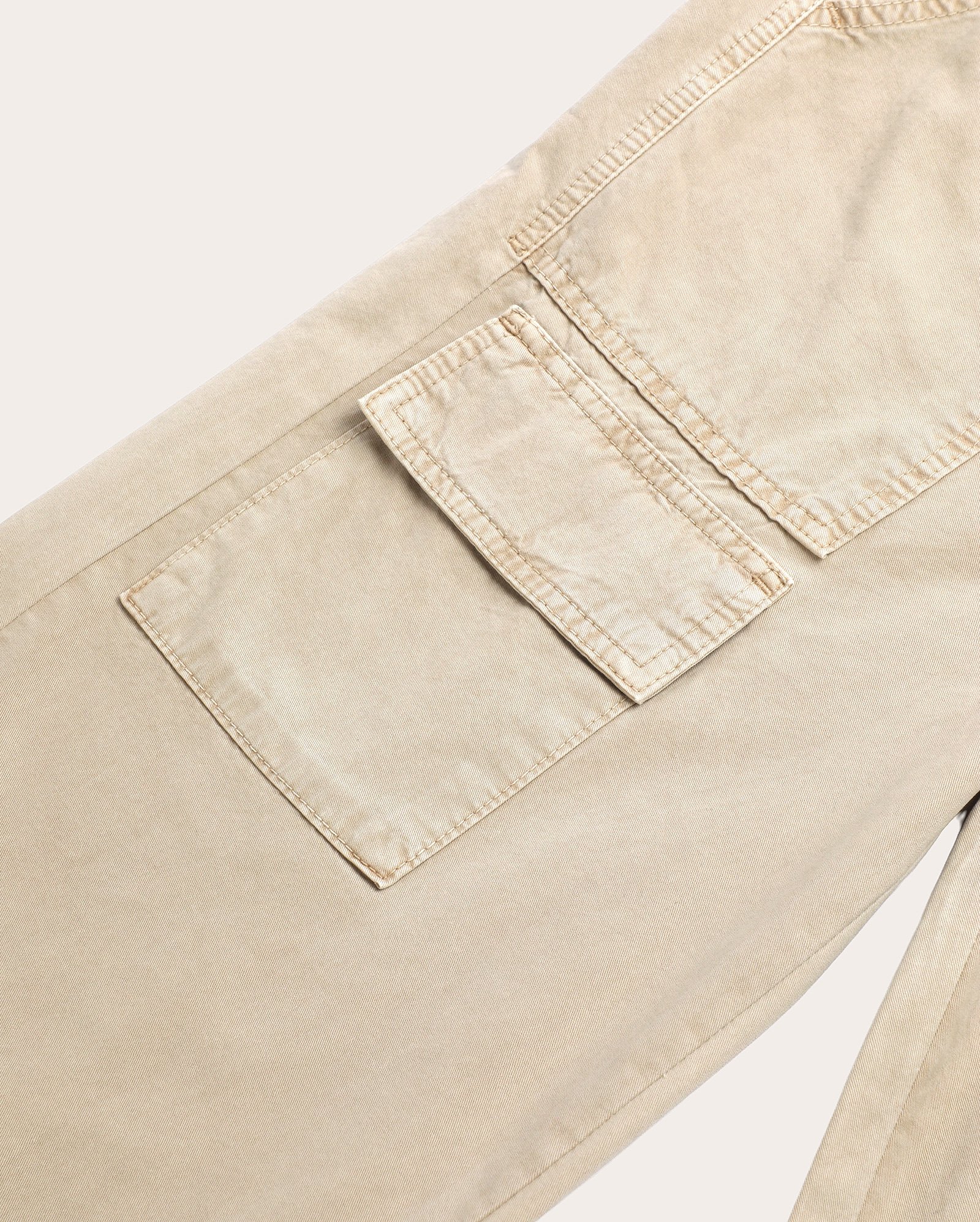 Calça sarja juvenil skater bolso cargo algodão - bege