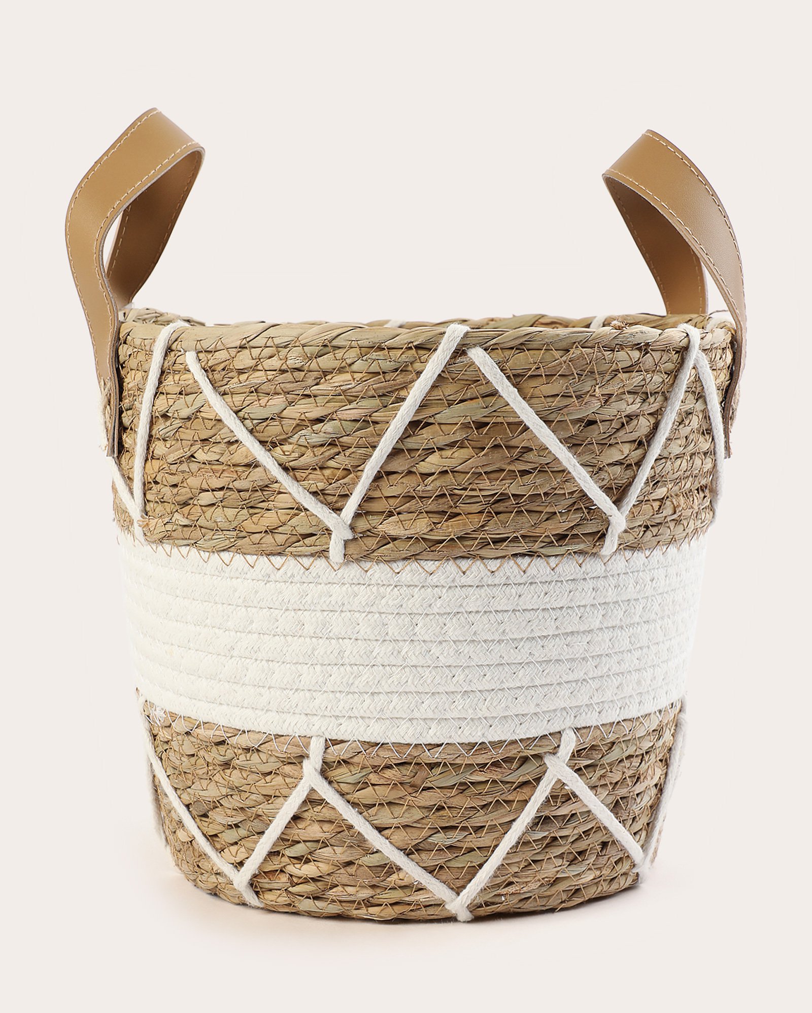 Cesto organizador triângulos 21x26cm bege | Casa Riachuelo