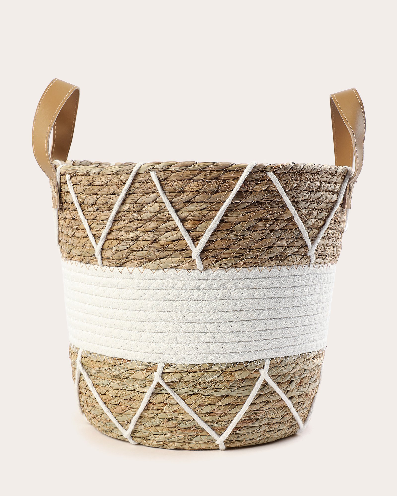 Cesto organizador triângulos 25x30cm bege | Casa Riachuelo
