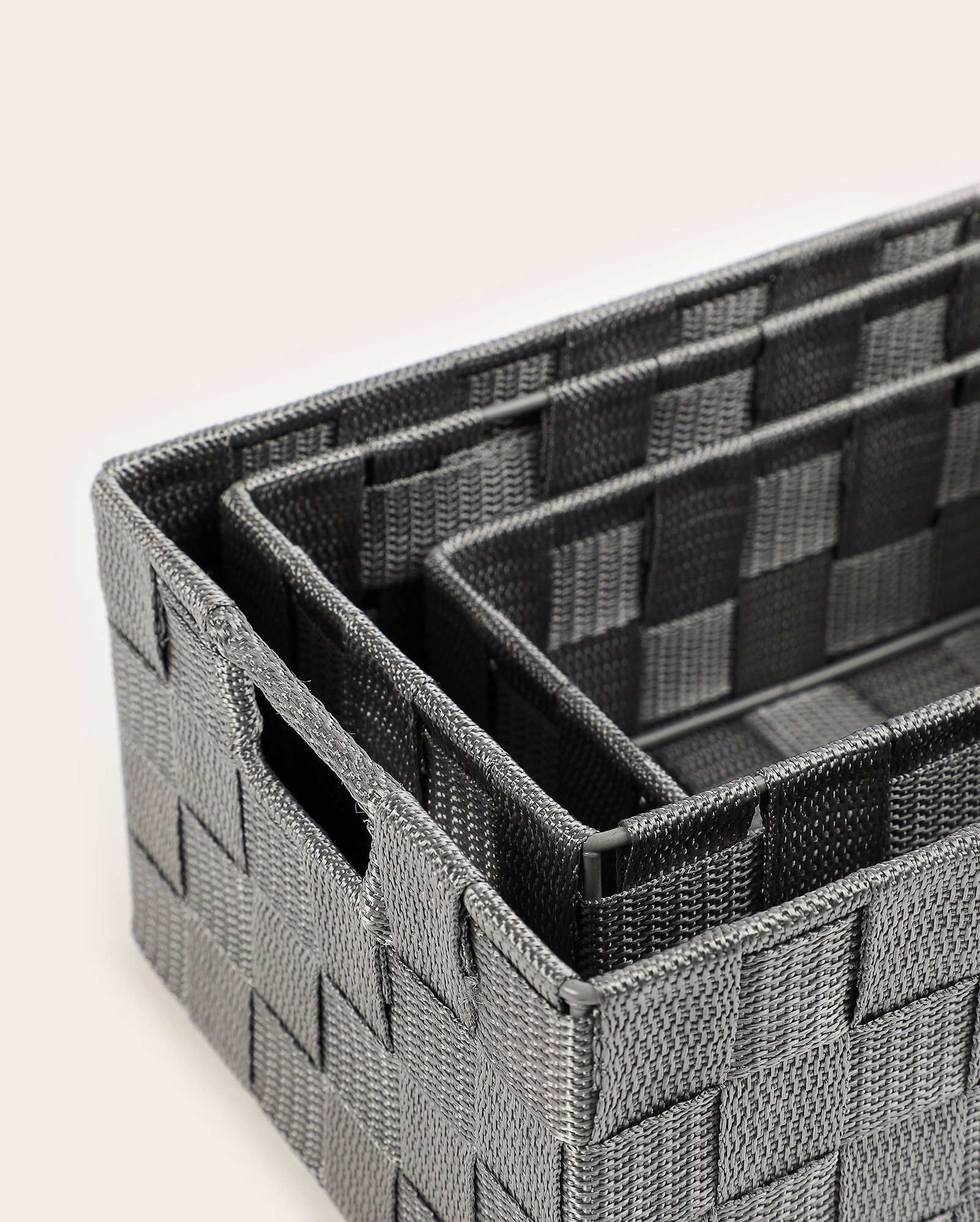 Kit cesto organizador 3 peças cinza | Casa Riachuelo