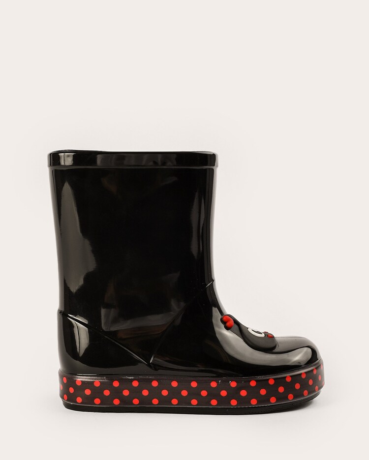 Riachuelo Bota galocha infantil cano médio joaninha preta LueLua